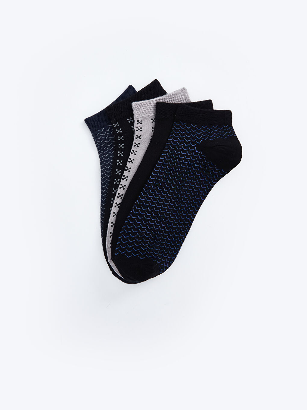 Patterned Men's Bamboo Booties Socks 5 Pack -S4EI79Z8-K00