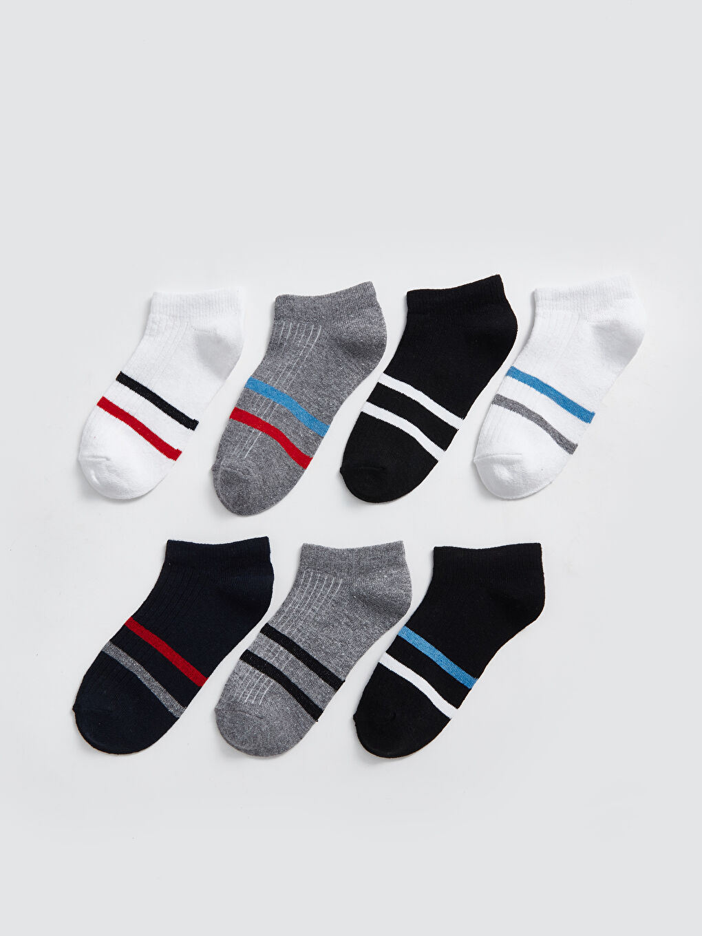 Striped Boy's Booties Socks 7 Pack -S4ET38Z4-K00 - S4ET38Z4
