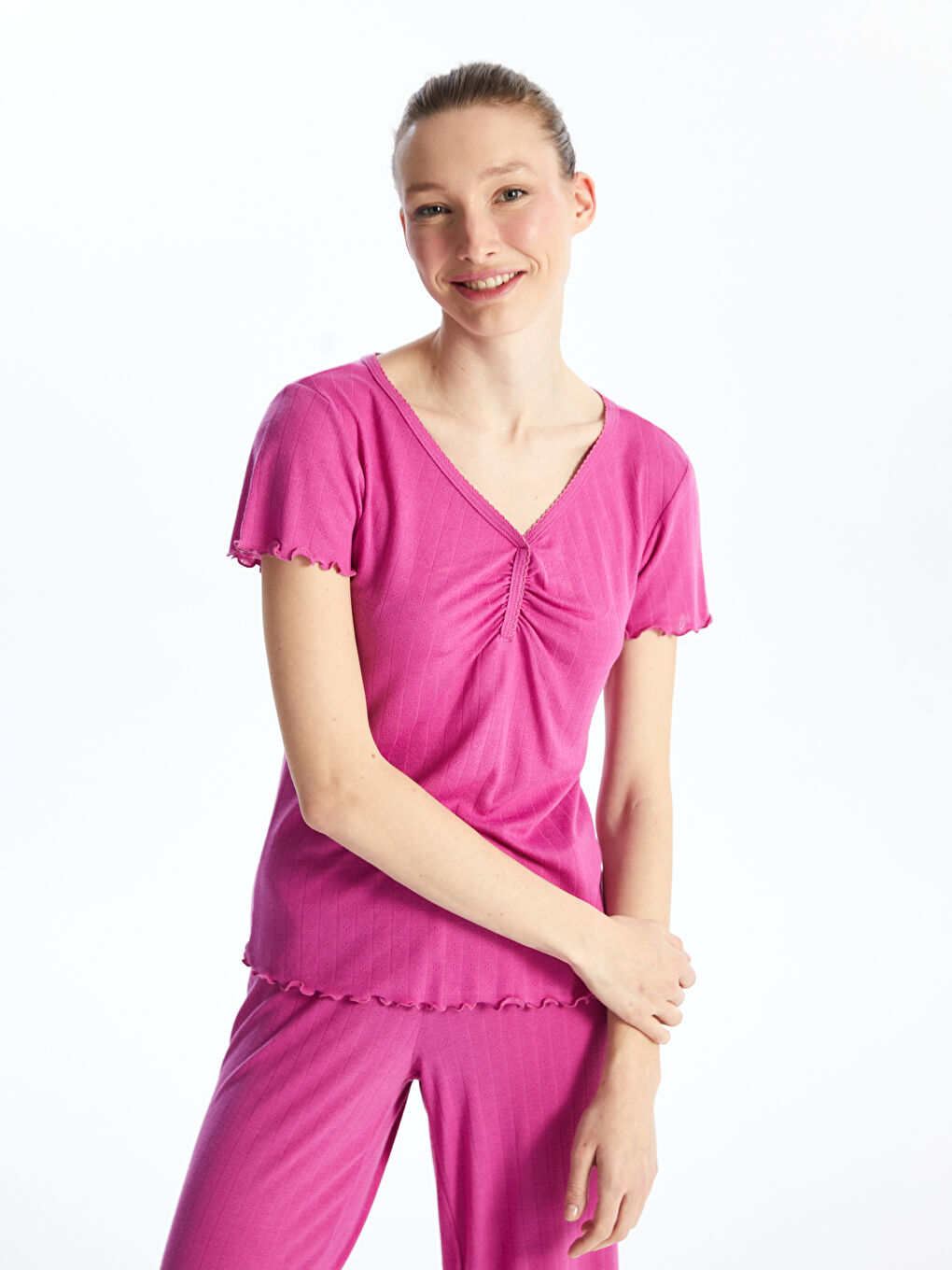 Women's v neck pajama set online