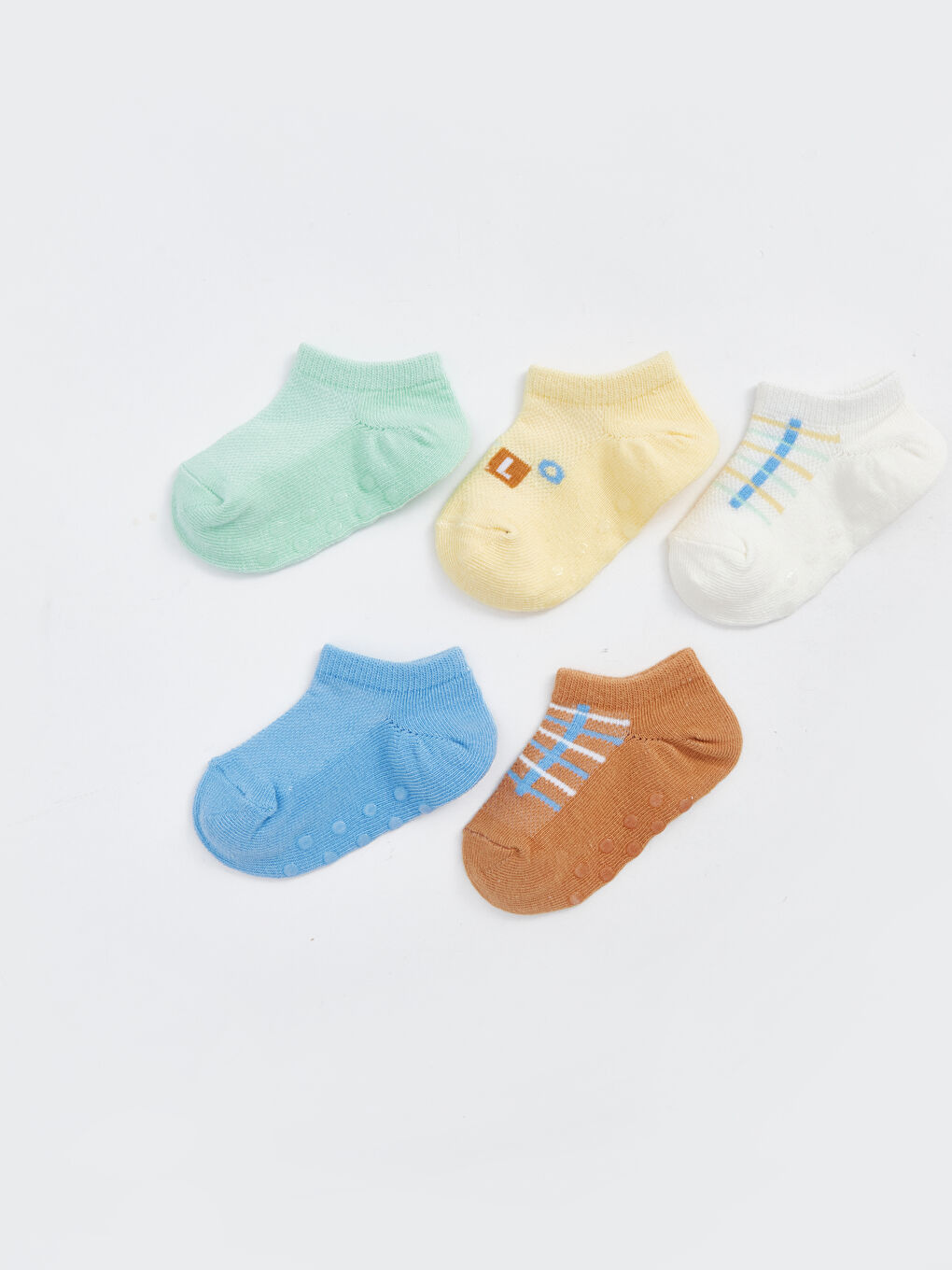 Striped Baby Boy Booties Socks 5 Pack -S4G609Z1-FPR Striped Baby Boy Booties Socks 5 Pack -S4G609Z1-FPR