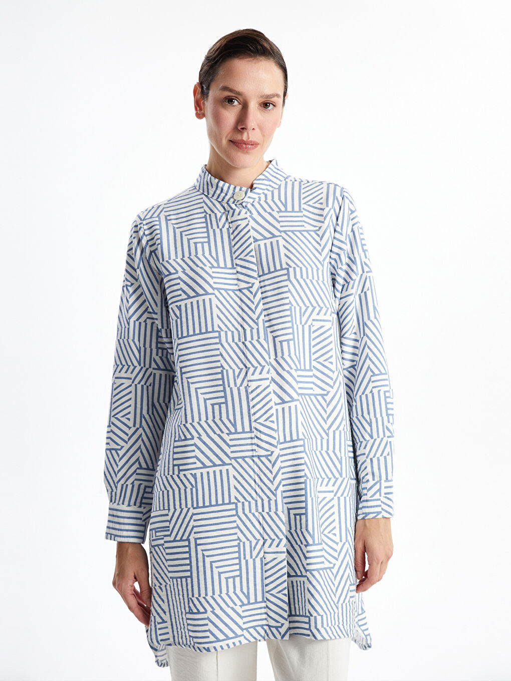 サムシング チュニック BAND COLLAR TUNIC SHIRTS