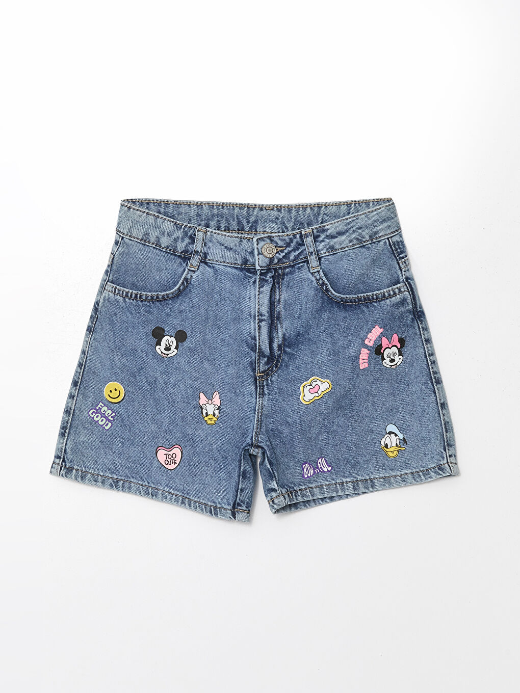 Minnie Mouse Printed Girl s Jean Shorts S4H732Z4 V2T S4H732Z4 V2T LC Waikiki