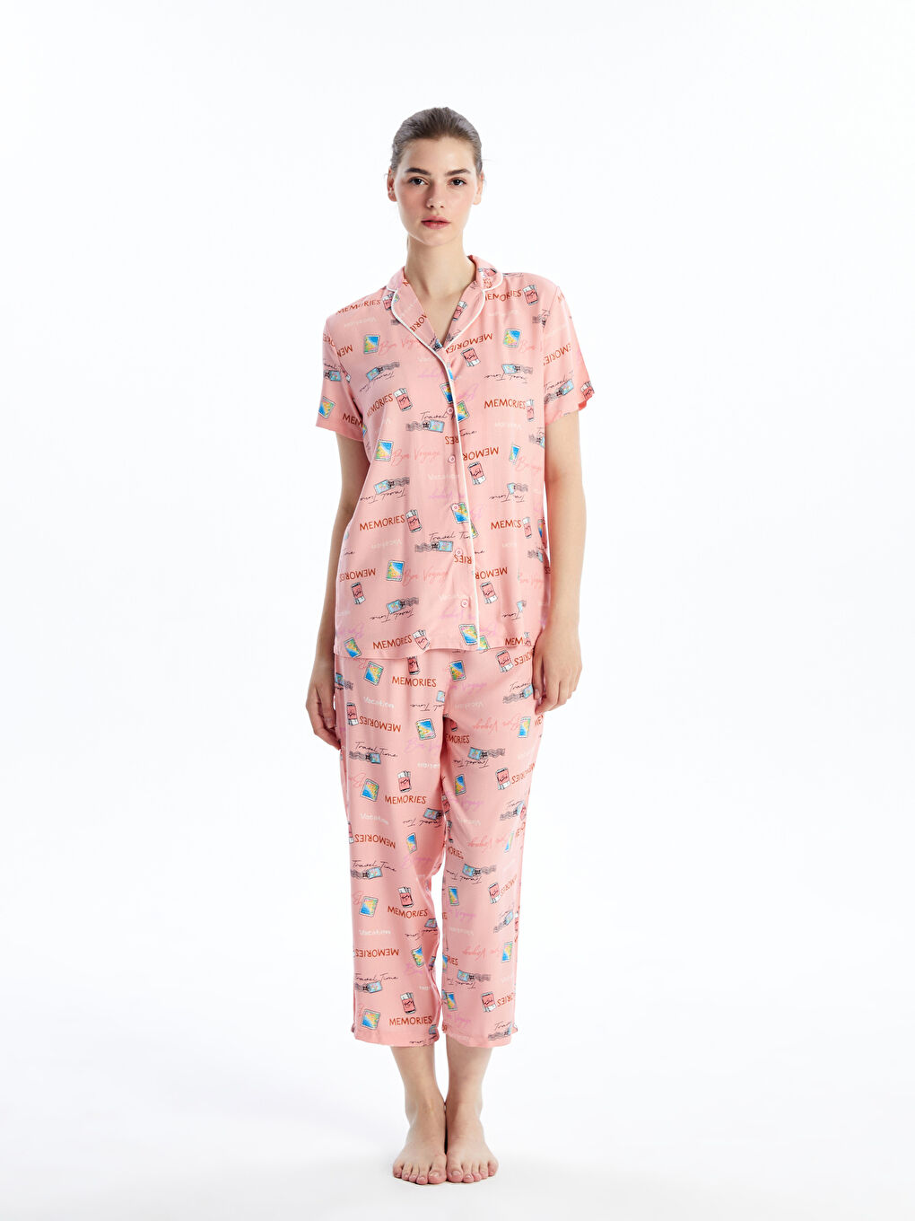 Short sleeve capri pajamas best sale