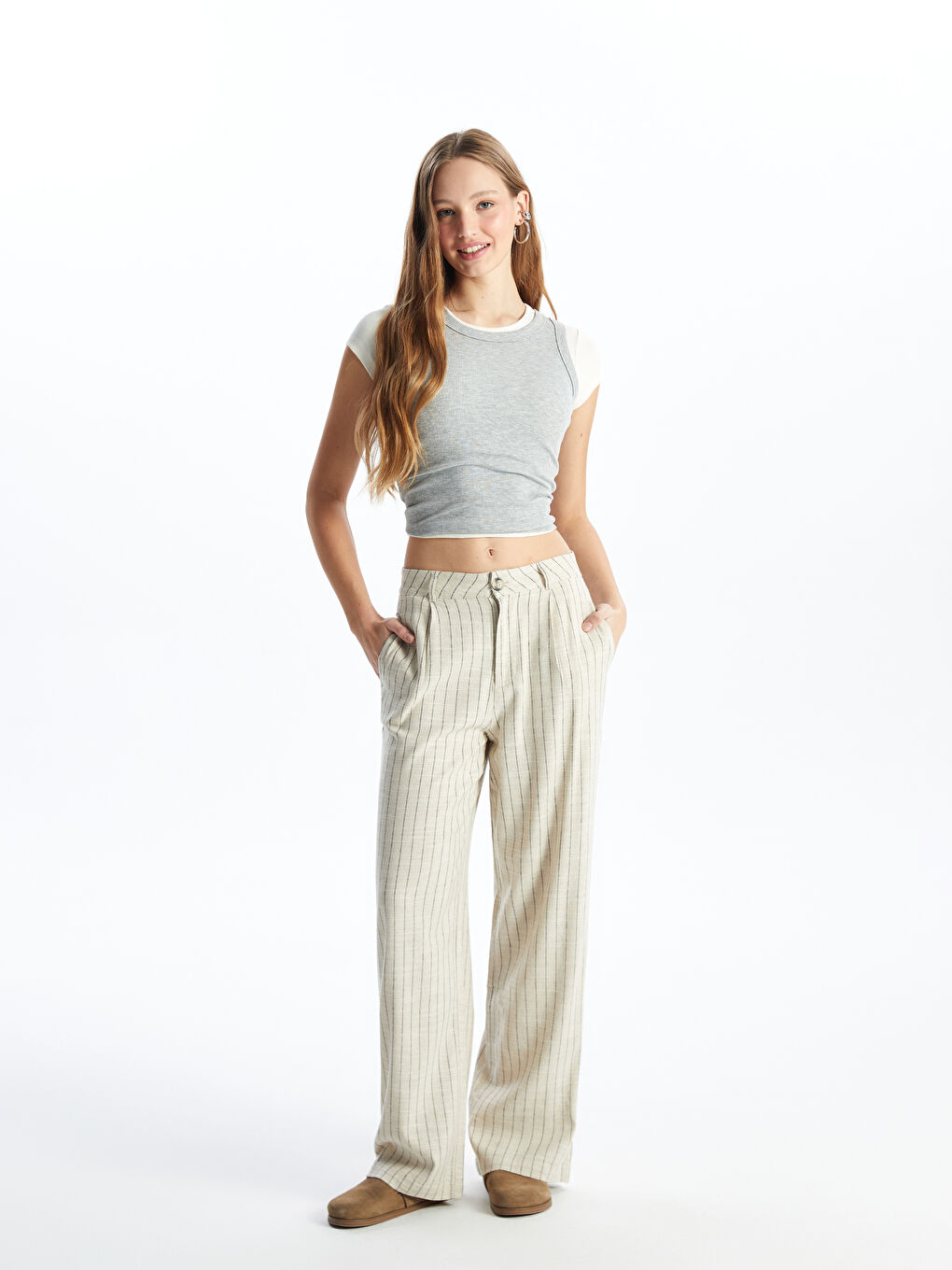 スラックス Never Linen Banding Pants (4color) MUSINSA | NEIB Striped Linen Banding Pants (Pink)