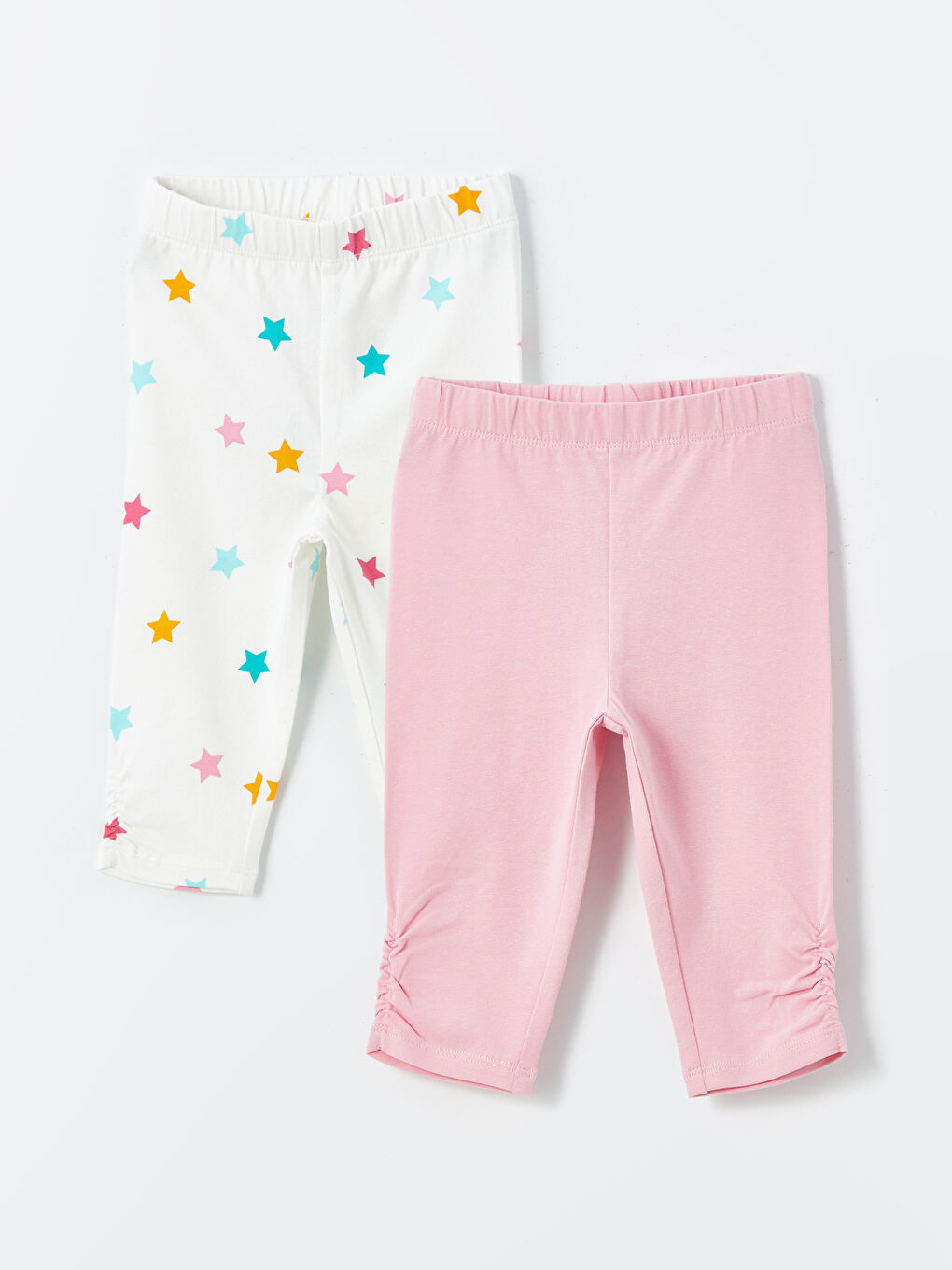 Elastic Waist Printed Baby Girl Tights 2 Pack S4HH29Z1 LRA S4HH29Z1 LRA LC Waikiki