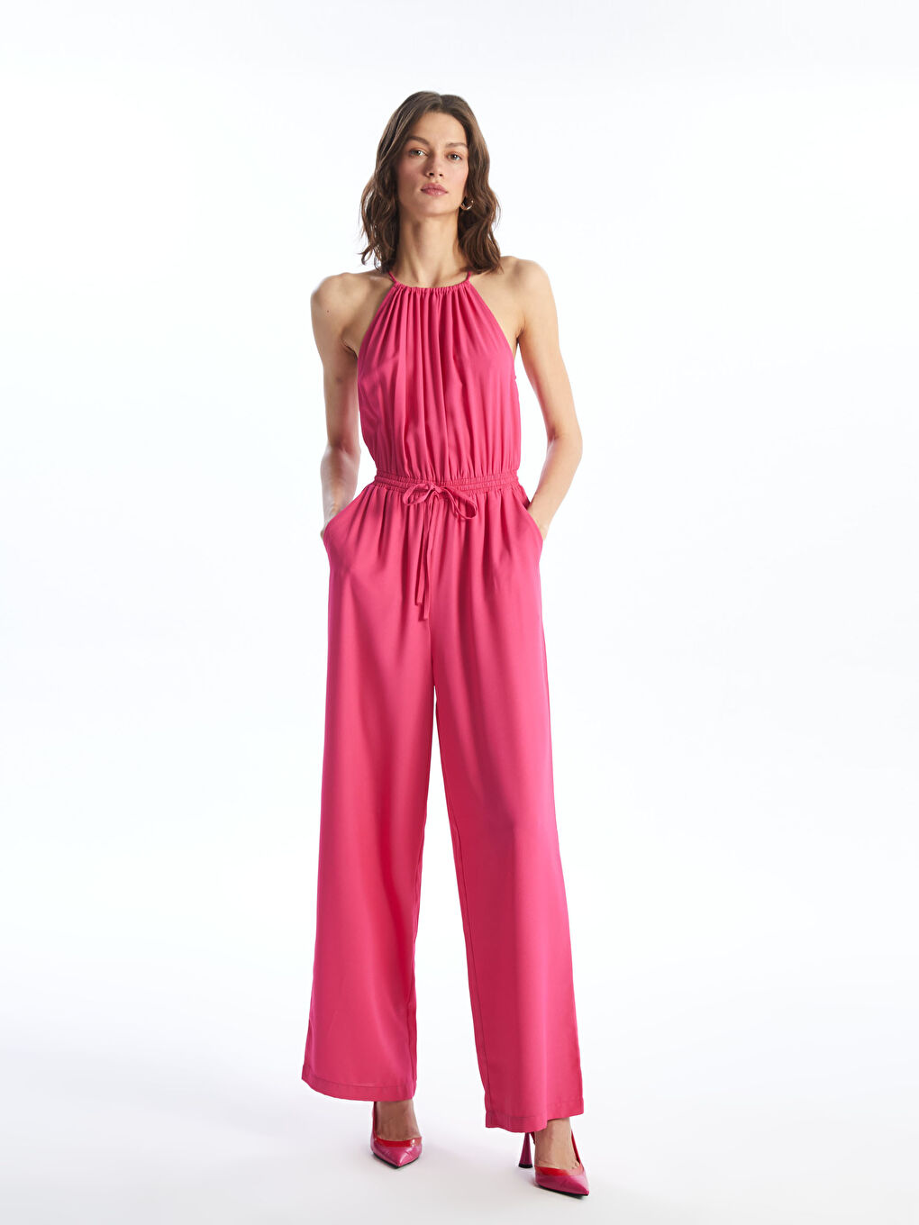 Women s Halter Neck Plain Jumpsuit S4HH52Z8 R29 S4HH52Z8 R29 LC Waikiki
