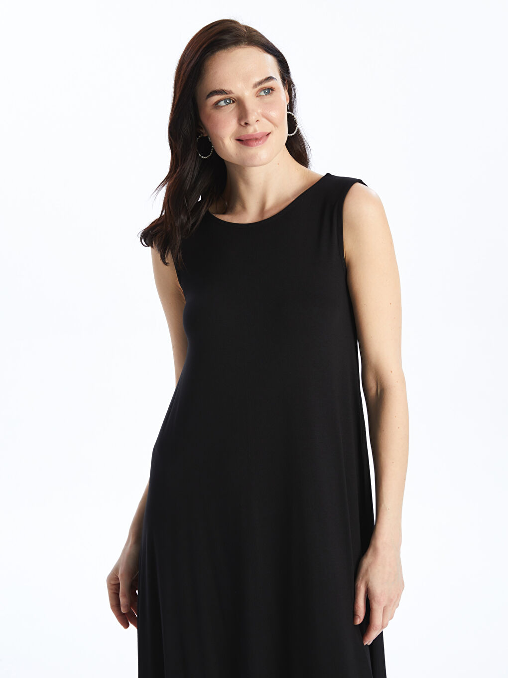 LC WAIKIKI Women's Crew Neck Plain Dress -S4HP48Z8-CVL S4HP48Z8