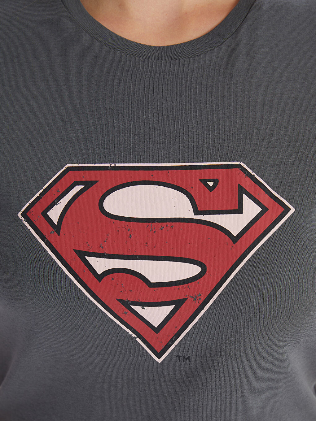 Crew Neck Superman Printed Short Sleeve Women s Crop Top S4HS86Z8 HGL S4HS86Z8 HGL LC Waikiki