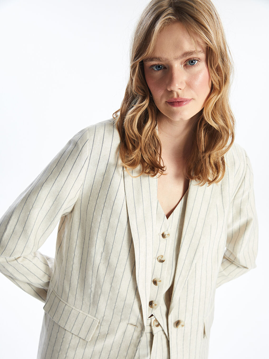 Womens striped blazer jacket on sale