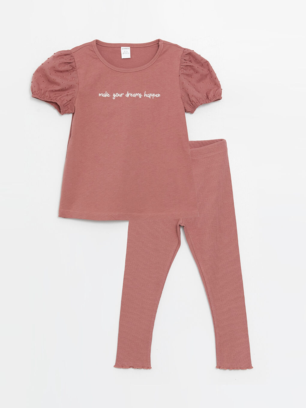 超激安 Crew Neck Short Sleeve Baby Girl Blouse and Tights 2-Piece K-POP・アジア