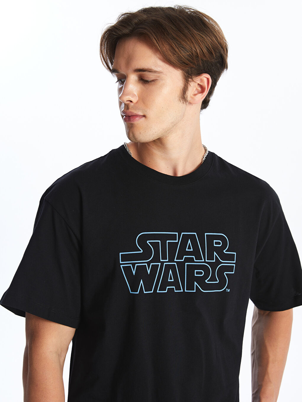 Crew Neck Short Sleeve Star Wars Printed Combed Cotton Men's TShirt