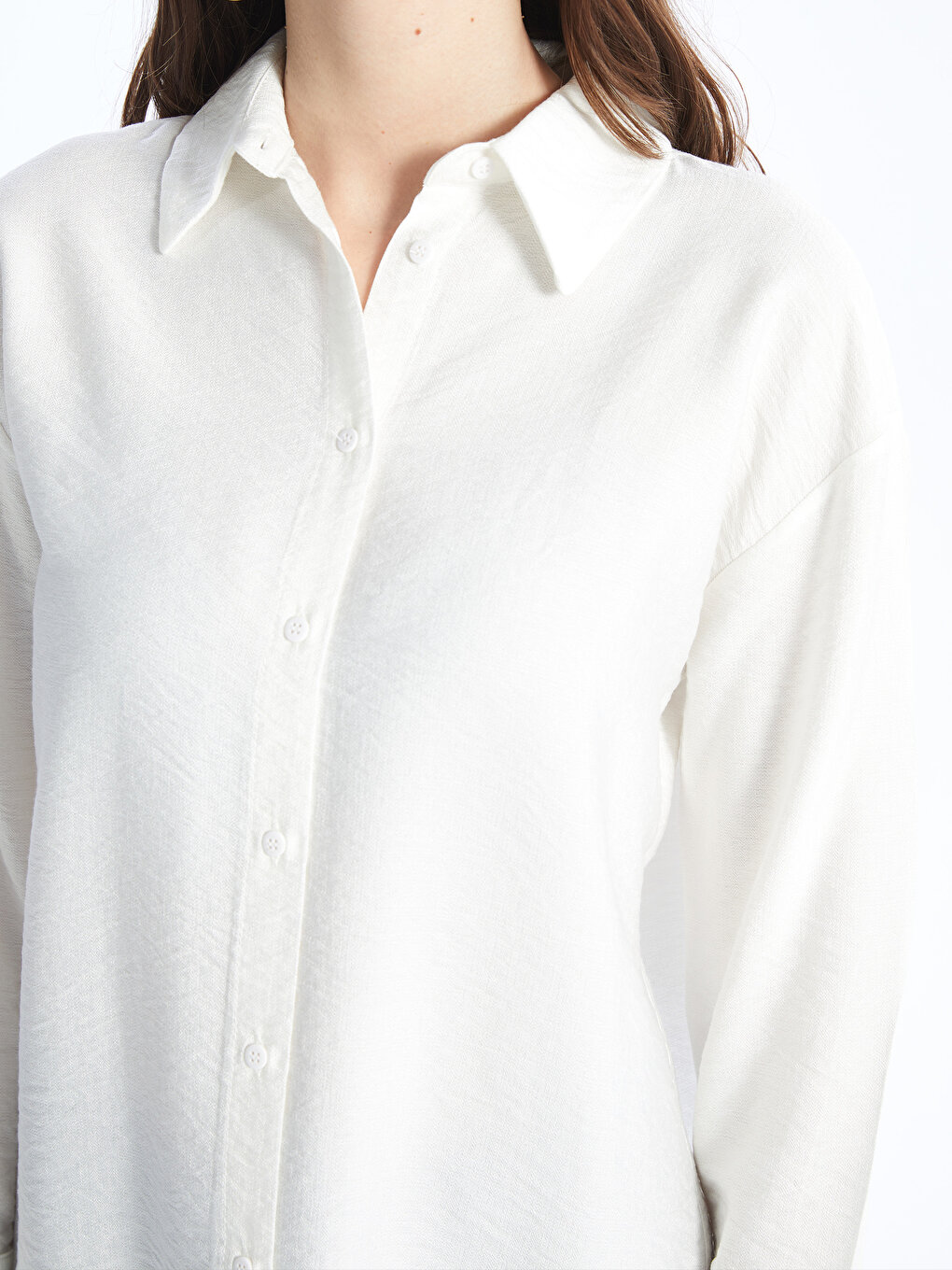 Plain Long Sleeve Oversize Women's Shirt Tunic -S4IC49Z8-J5E - S4IC49Z8 ...
