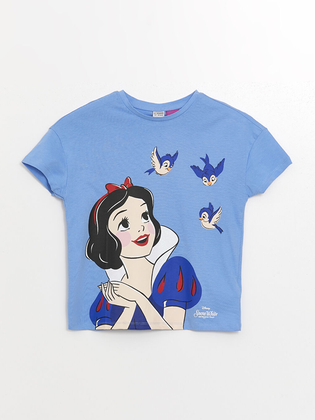Crew Neck Snow White Printed Short Sleeve Girls T Shirt S4IC74Z4 GJL S4IC74Z4 GJL LC Waikiki