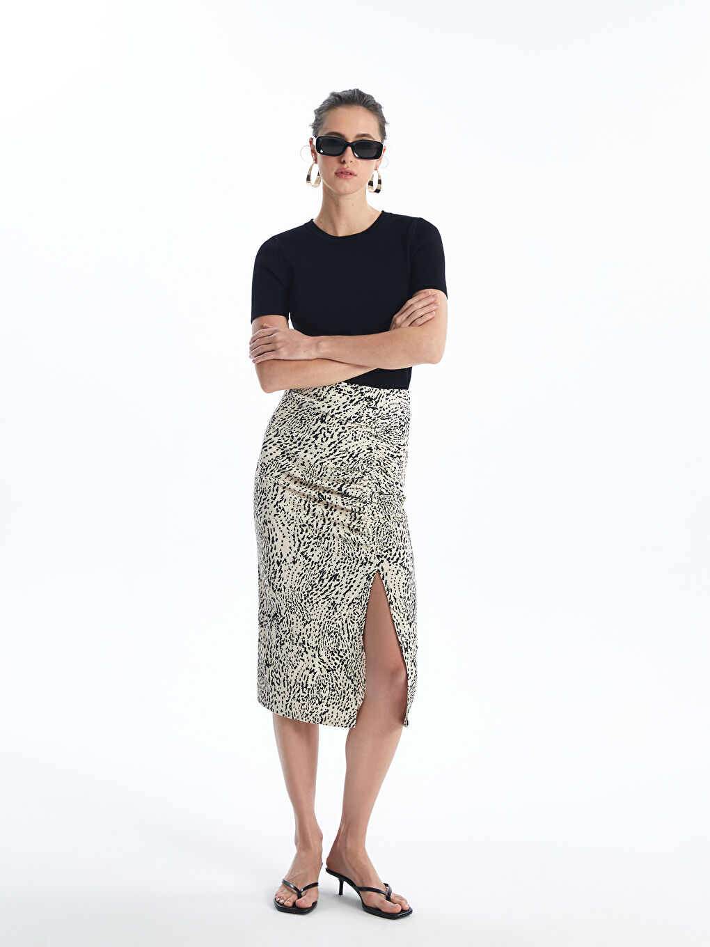 定番の中古商品 Slim Fit Patterned Women's Pencil Skirt -S4II88Z8-LRA アイドル