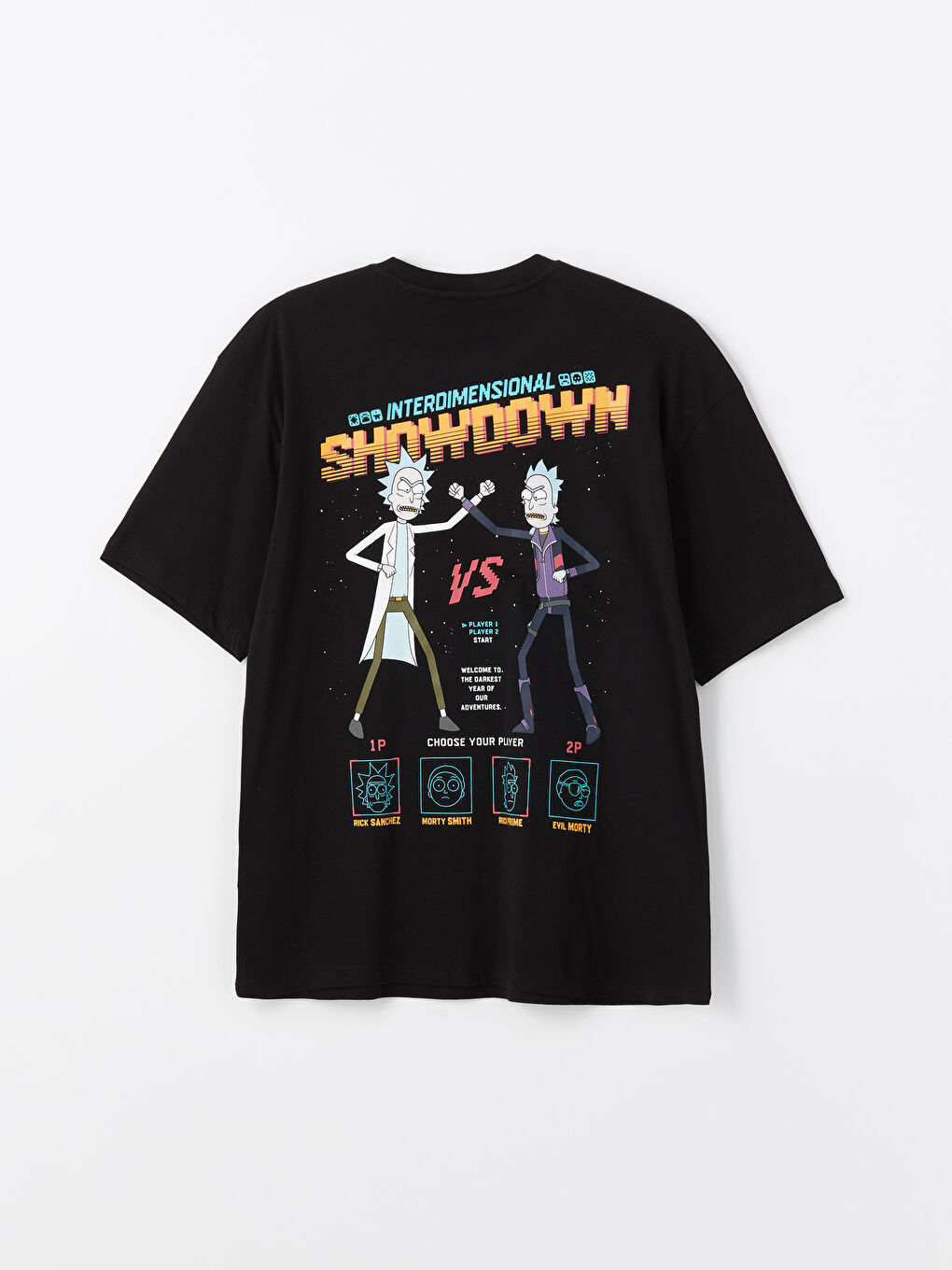 Crew Neck Short Sleeve Rick and Morty Printed Men's T-Shirt