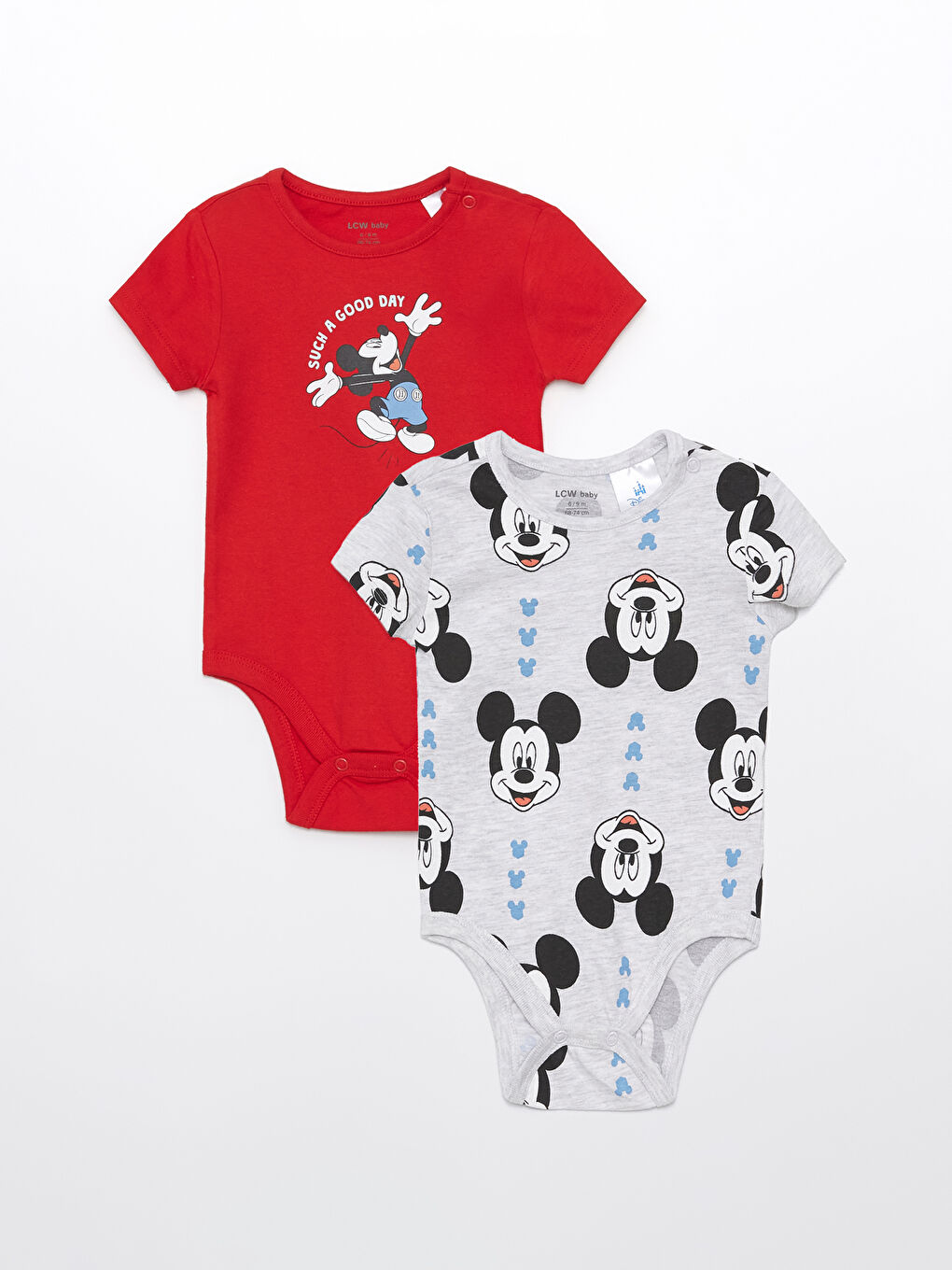 Crew Neck Short Sleeve Mickey Mouse Printed Baby Boy Jumpsuit S4IS02Z1 RTV S4IS02Z1 RTV LC Waikiki