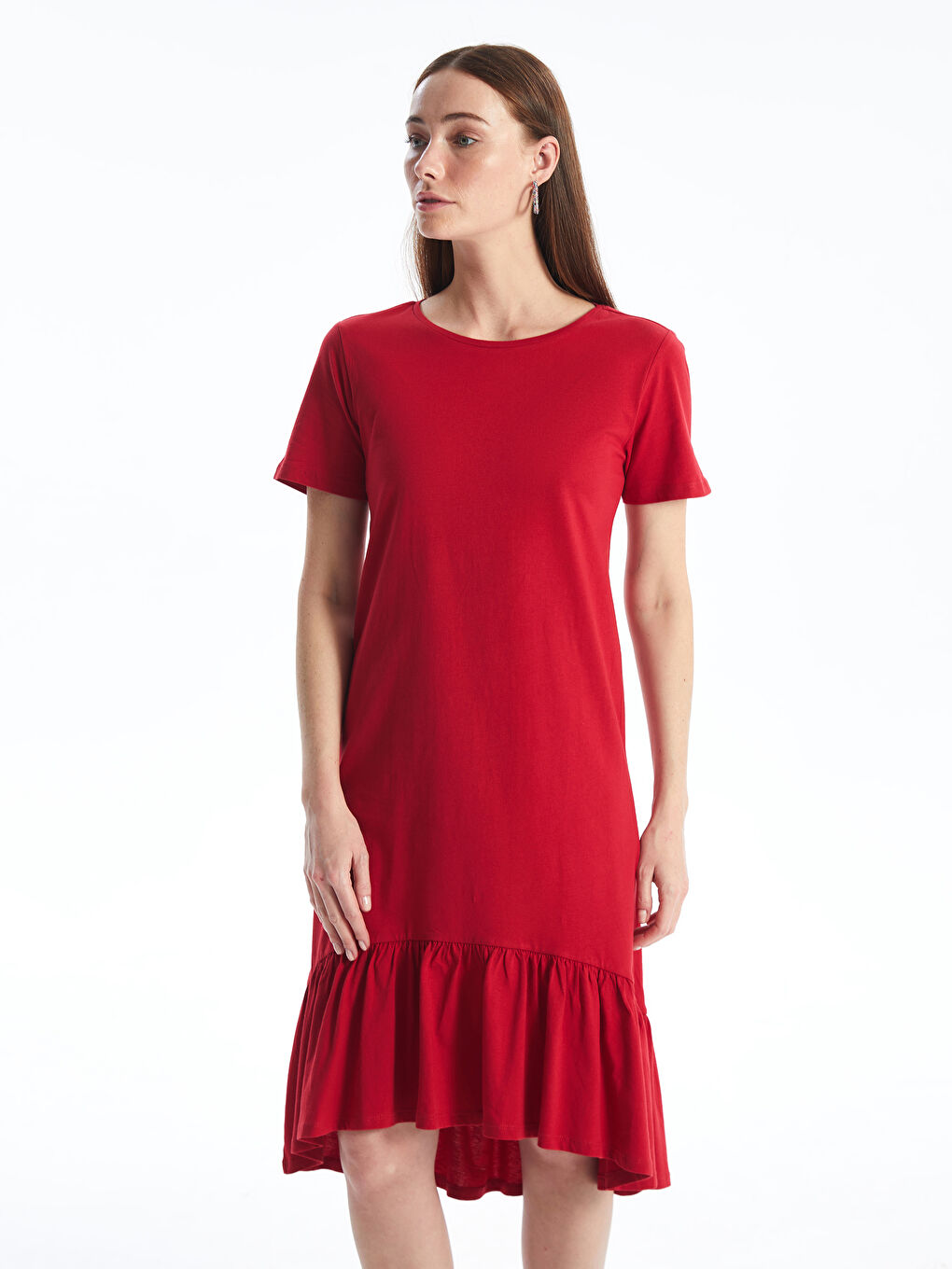 Crew Neck Regular Short Sleeve Women's Dress -S4IT80Z8-R3M