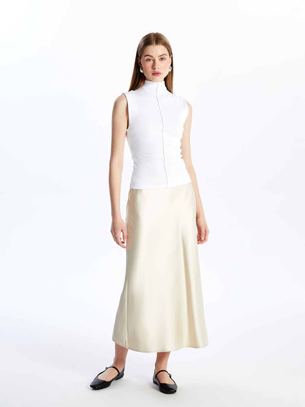 Satin skirt line store