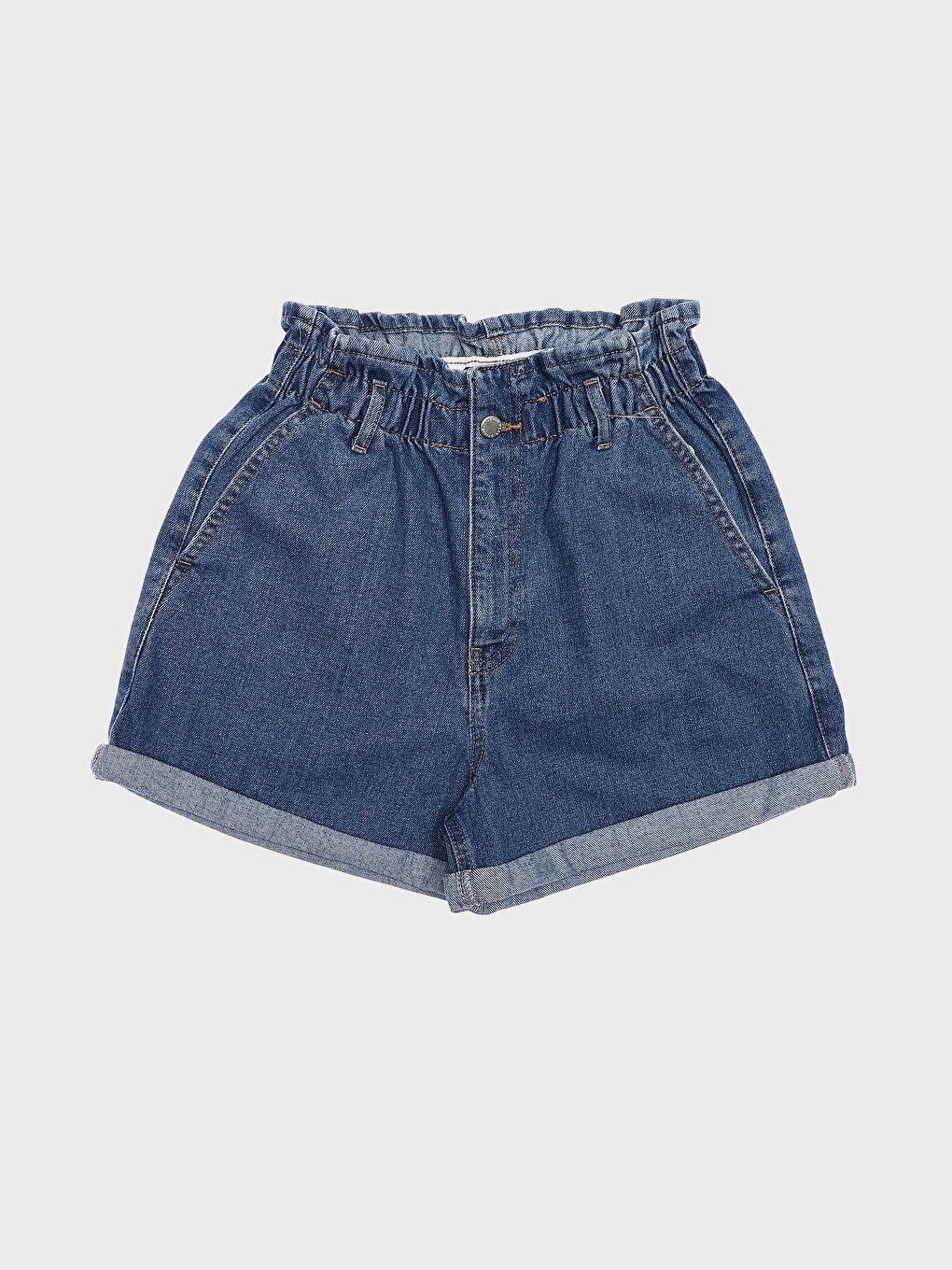 Elastic waist jean shorts womens hotsell