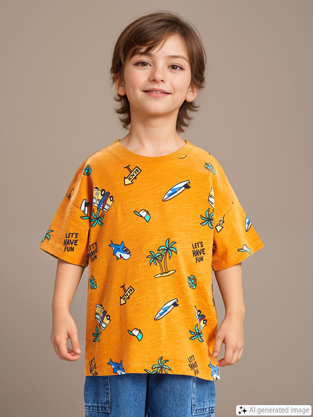 T shirt bebe garcon imprime a manches courtes et col rond S4J663Z1 LSR S4J663Z1 LSR LC Waikiki