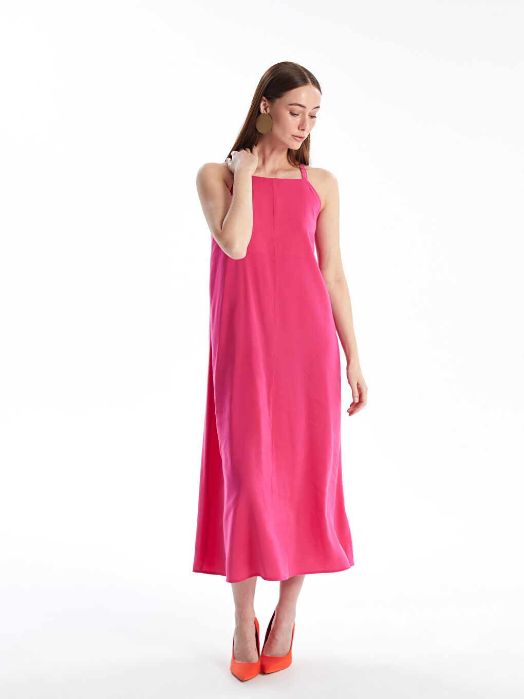 Halter Neck Straight Strap Women's Dress -S4JA39Z8-QZ2 Halter Neck Straight Strap Women's Dress -S4JA39Z8-QZ2