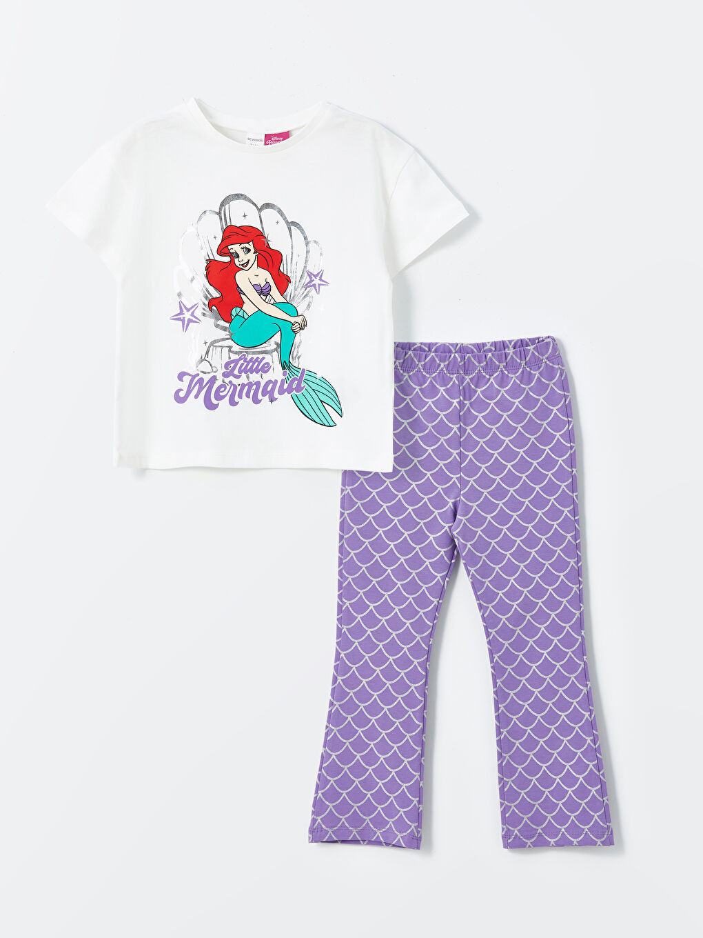 【驚きの値段】 Crew Neck and T-Shirt Girls' Baby Printed Ariel Sleeve Short 語学・辞書・学習参考書