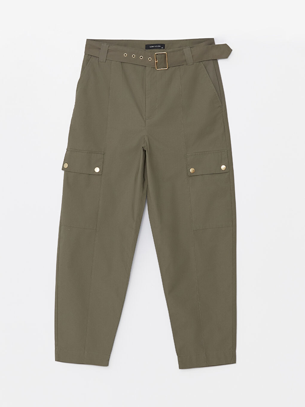 Belted Waist Slim Fit Women's Cargo Pants -S4JN98Z8-HDA - S4JN98Z8-HDA - LC  Waikiki