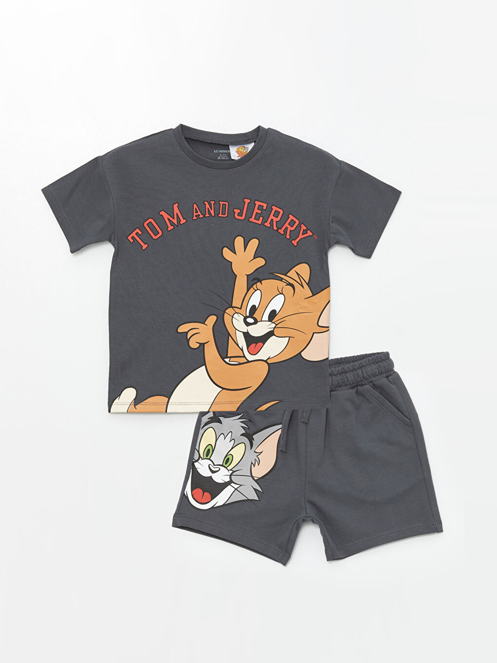 Crew Neck Tom and Jerry Printed Baby Boy T-Shirt and Shorts Crew Neck Tom and Jerry Printed Baby Boy T-Shirt and Shorts