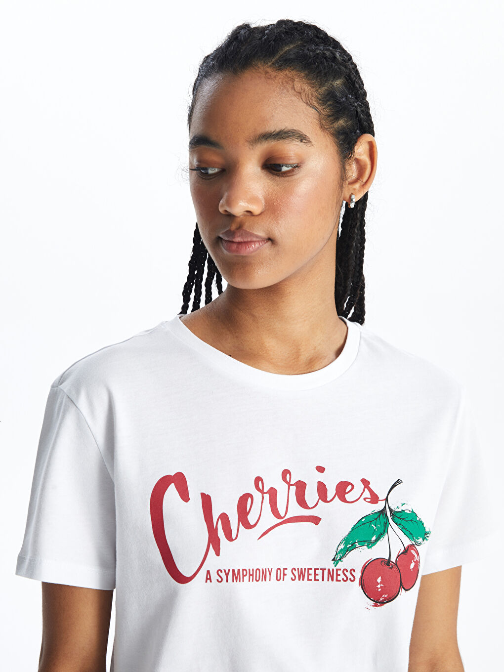 Crew Neck Printed Short Sleeve Women's T-shirt -S4K583Z8-R9J