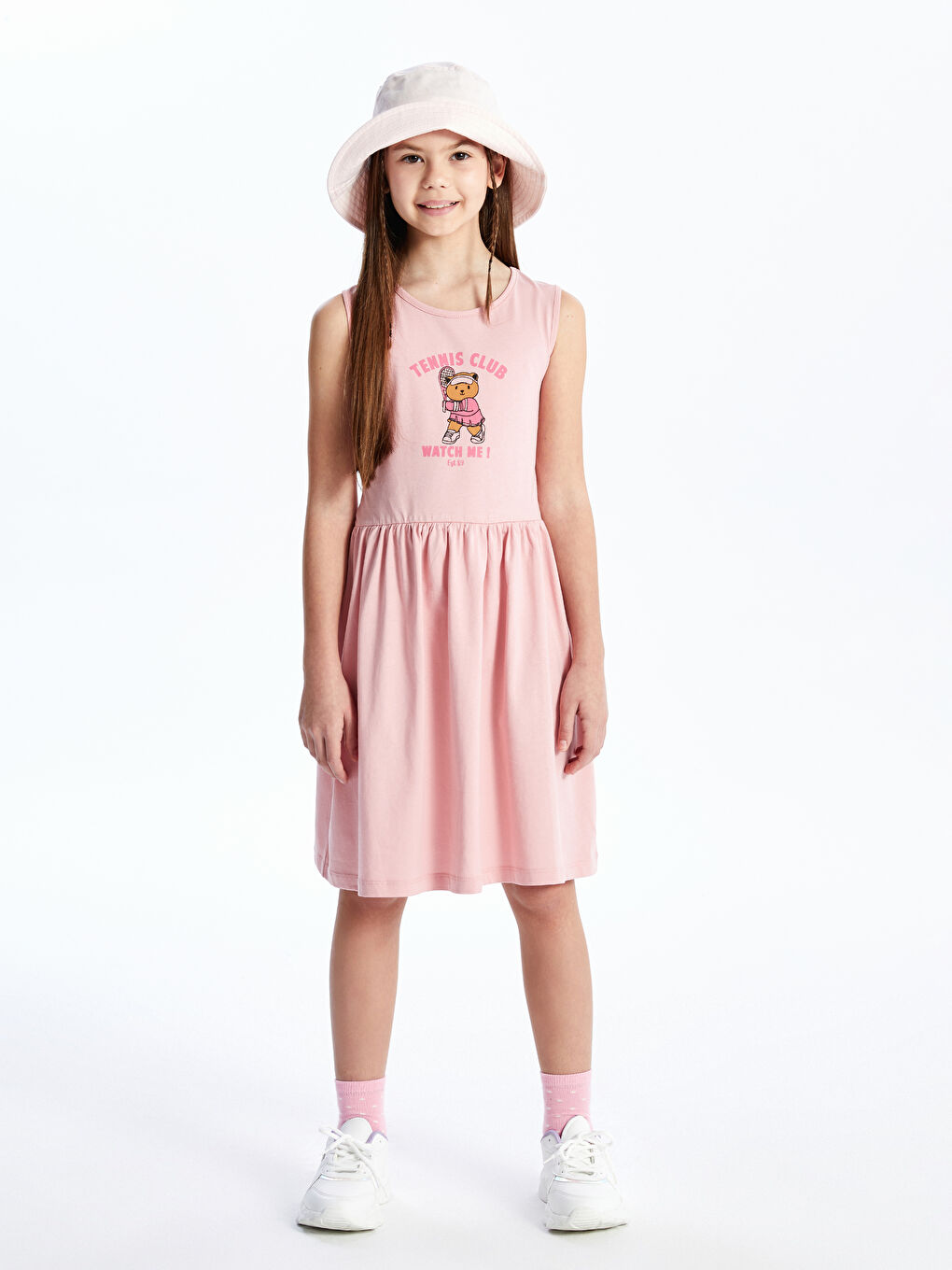 Crew Neck Printed Girl Dress S4KJ69Z4 FGV S4KJ69Z4 FGV LC Waikiki