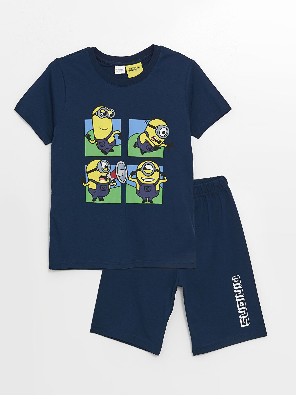 Crew Neck Minions Printed Short Sleeve Boy Short Pajamas Set S4KR59Z4 JC7 S4KR59Z4 JC7 LC Waikiki