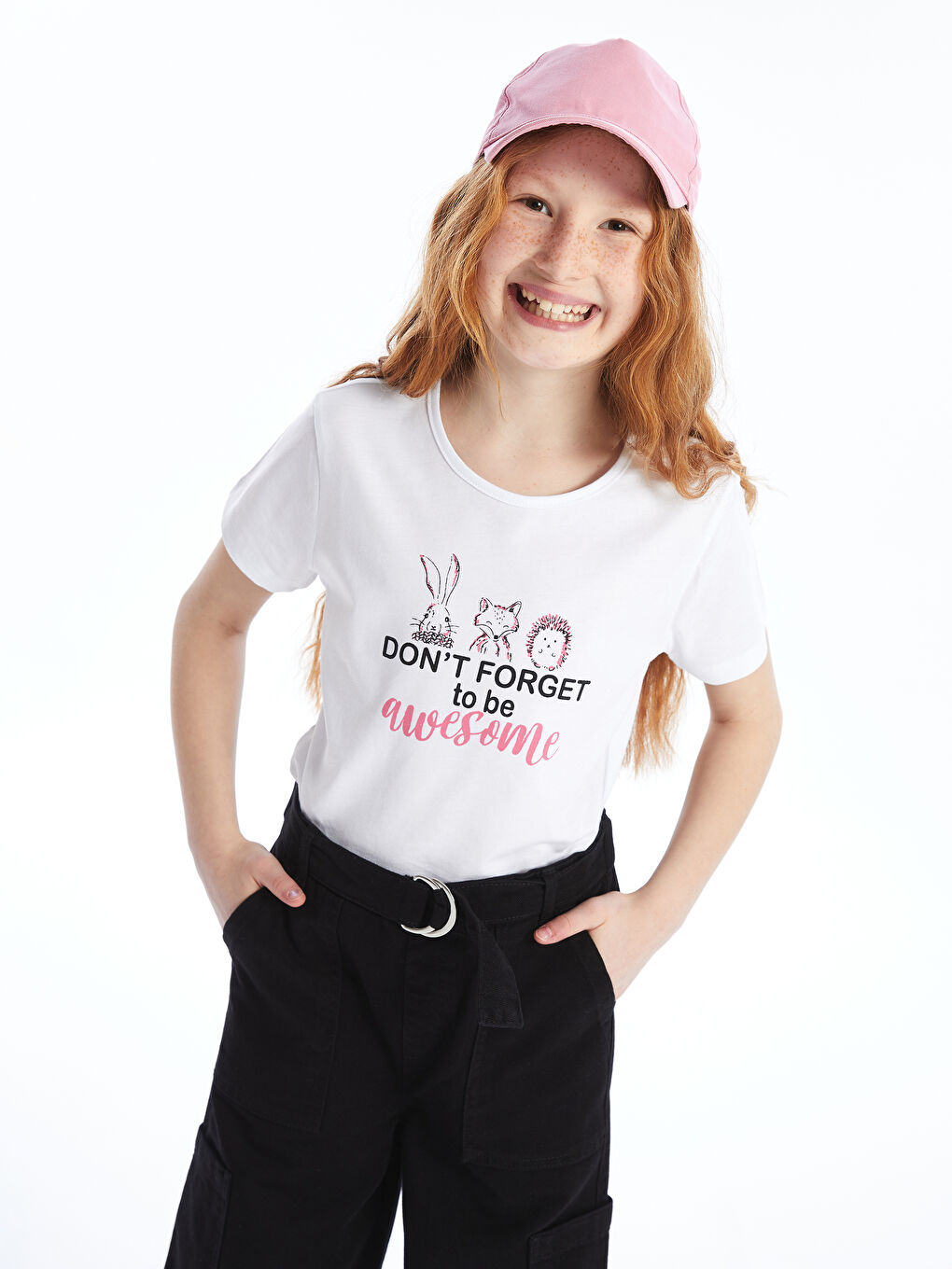 ワールド オンラインストア LC WAIKIKI Crew Neck Printed Short Sleeve Girls' T-Shirt 美容液