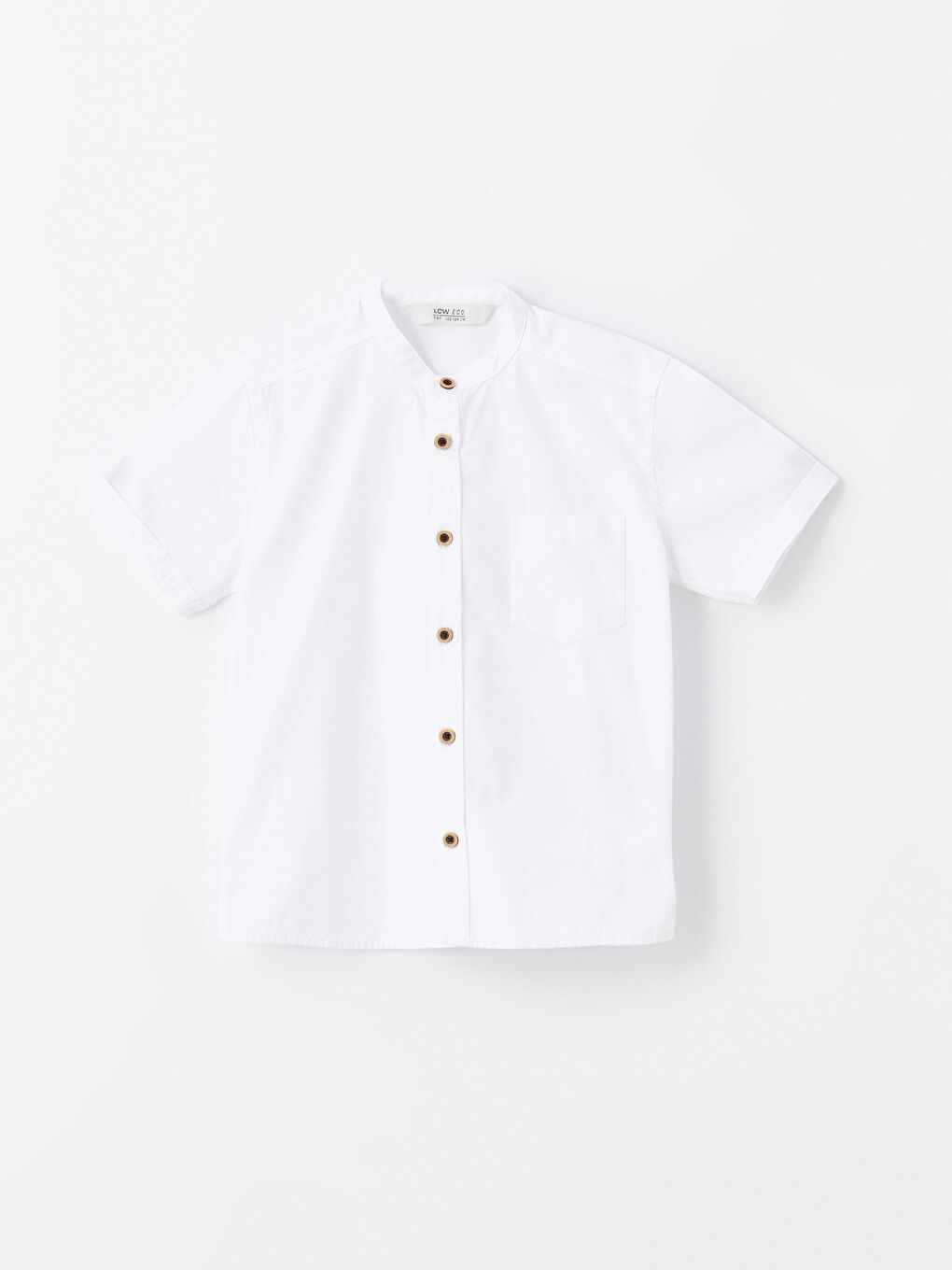 White short sleeve grandad collar shirt outlet