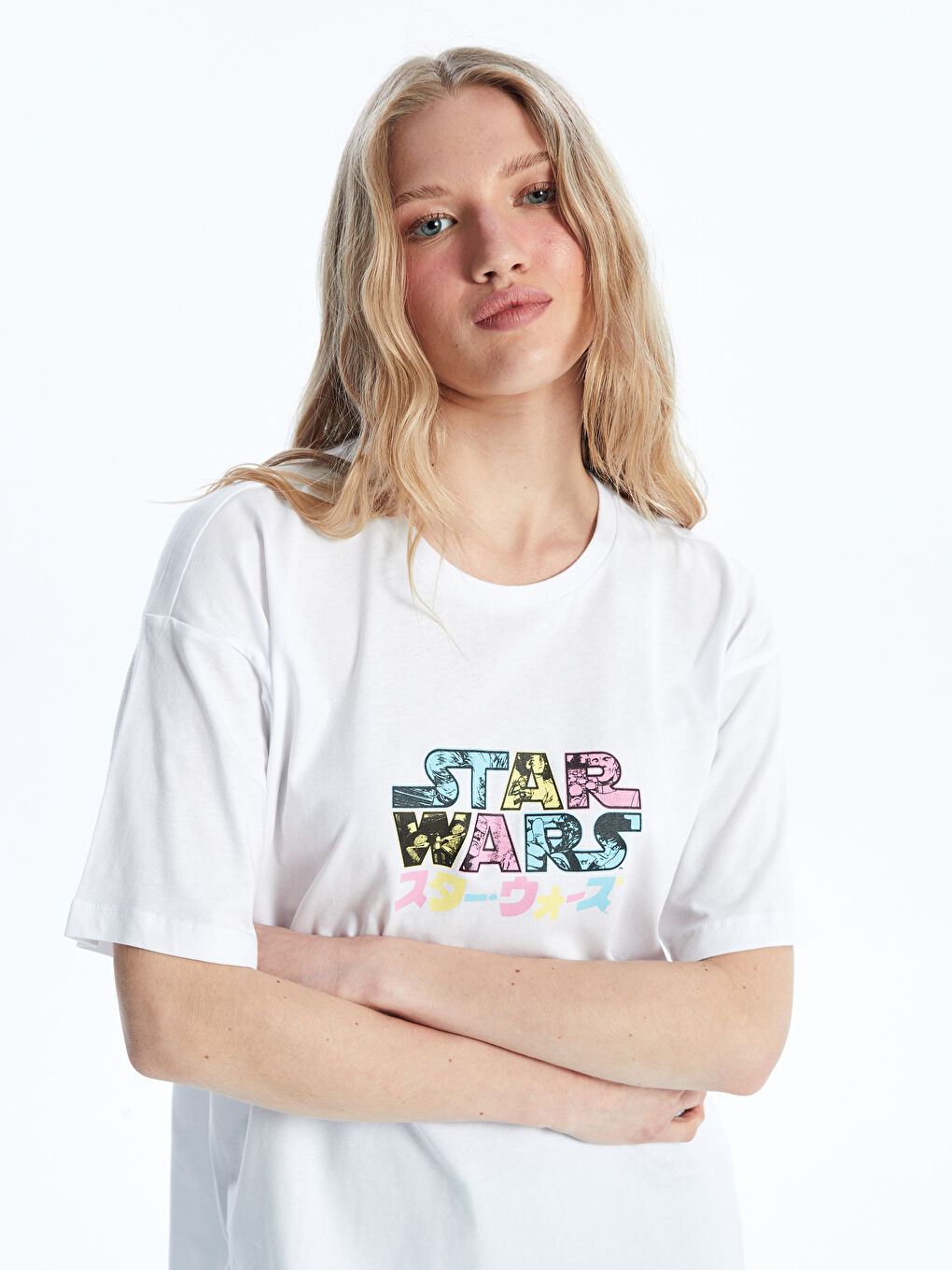 Crew Neck Star Wars Printed Short Sleeve Women s T Shirt S4LE94Z8 R9J S4LE94Z8 R9J LC Waikiki