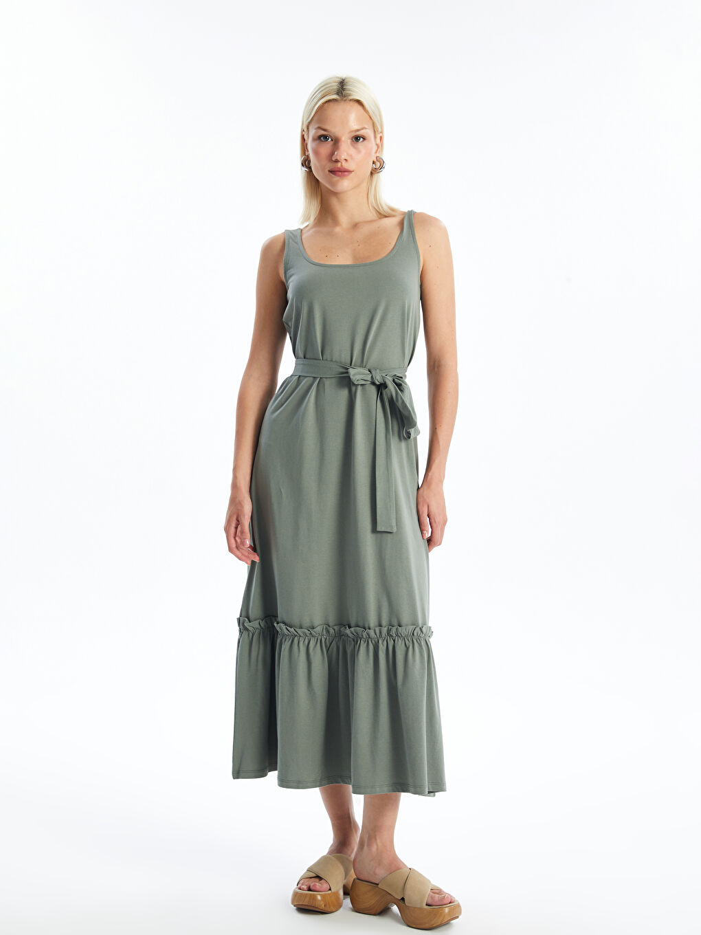U-Neck Straight Maternity Dress -S4LN09Z8-YHN - S4LN09Z8-YHN