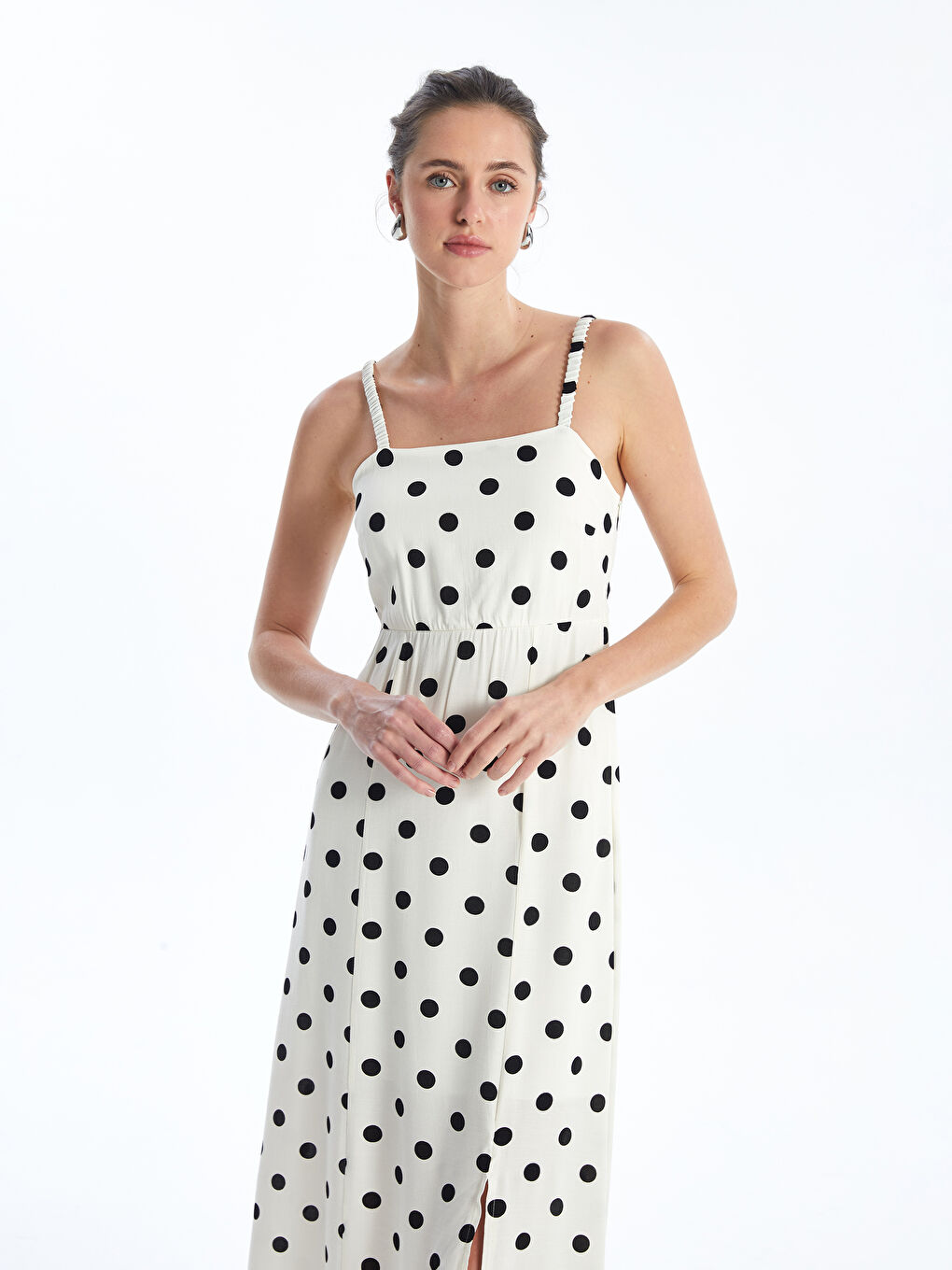 Square Neck Polka Dot Strap Women's Dress -S4M498Z8-LU7