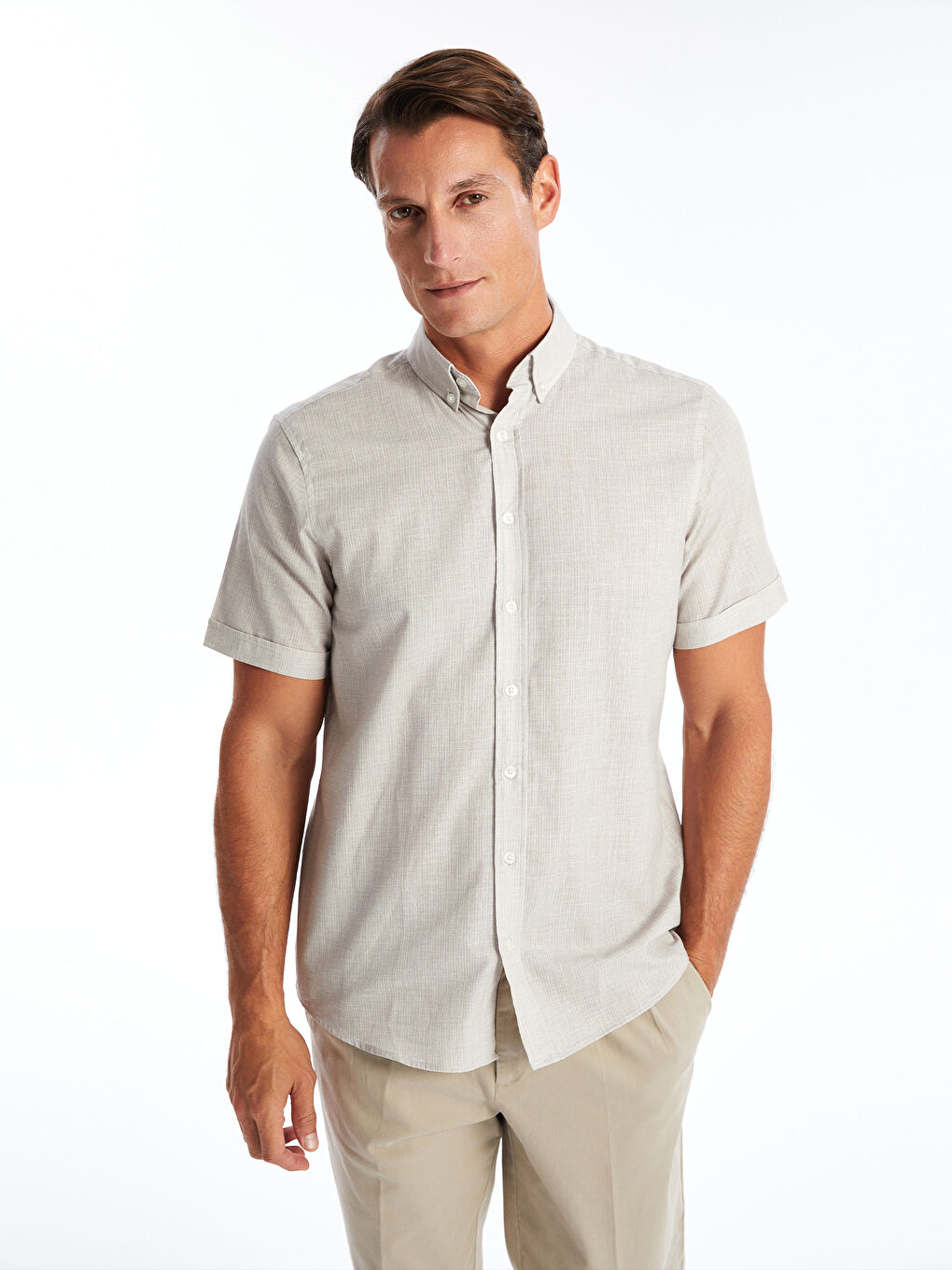 Chemise homme coupe classique en popeline a manches courtes S4M998Z8 LE8 S4M998Z8 LE8 LC Waikiki