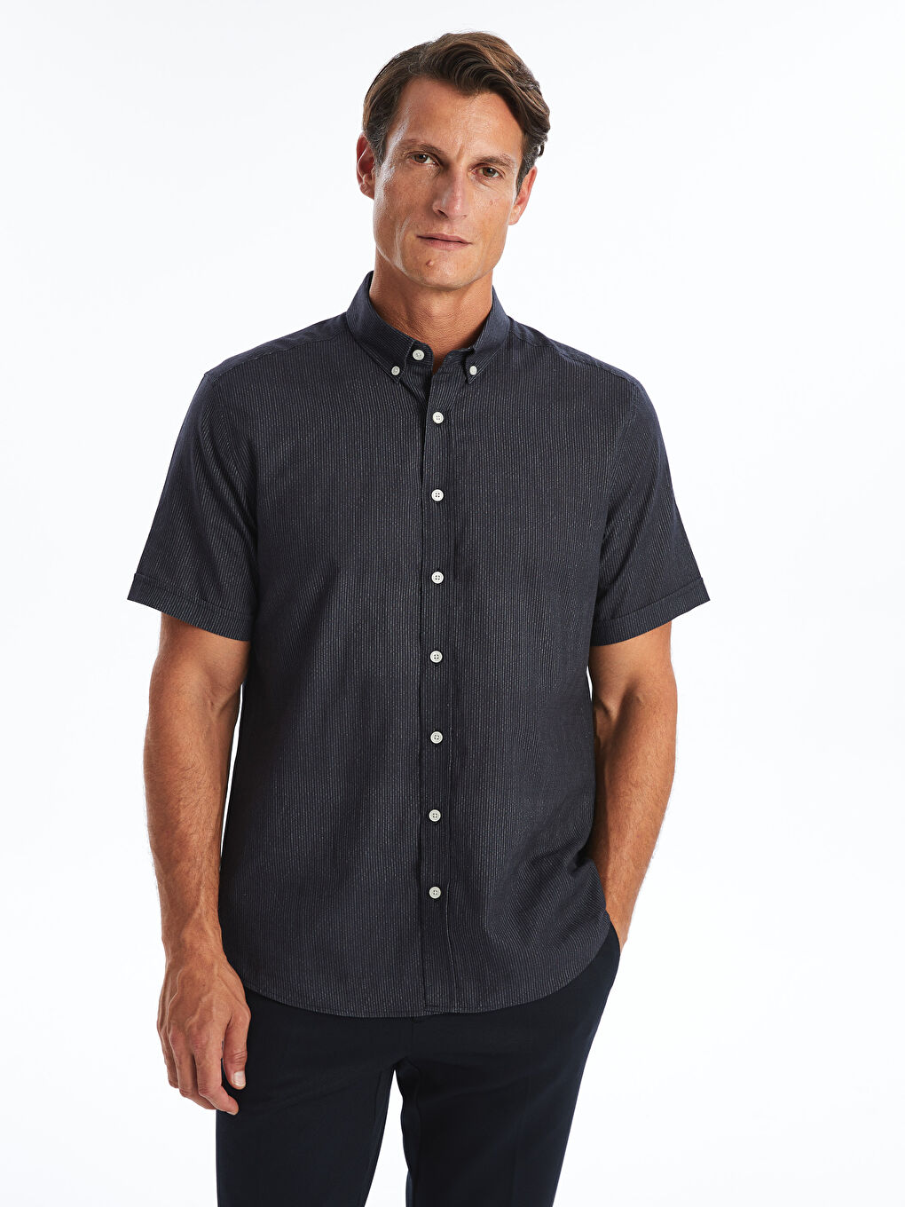 Chemise homme coupe classique en popeline a manches courtes S4M998Z8 LGS S4M998Z8 LGS LC Waikiki