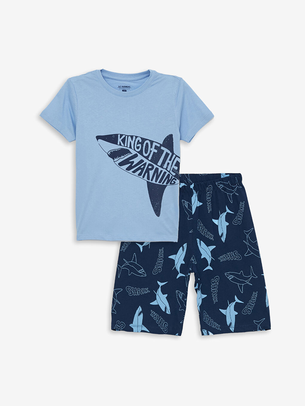 Crew Neck Printed Short Sleeve Boy s Short Pajamas Set S4MK54Z4 QYA S4MK54Z4 QYA LC Waikiki