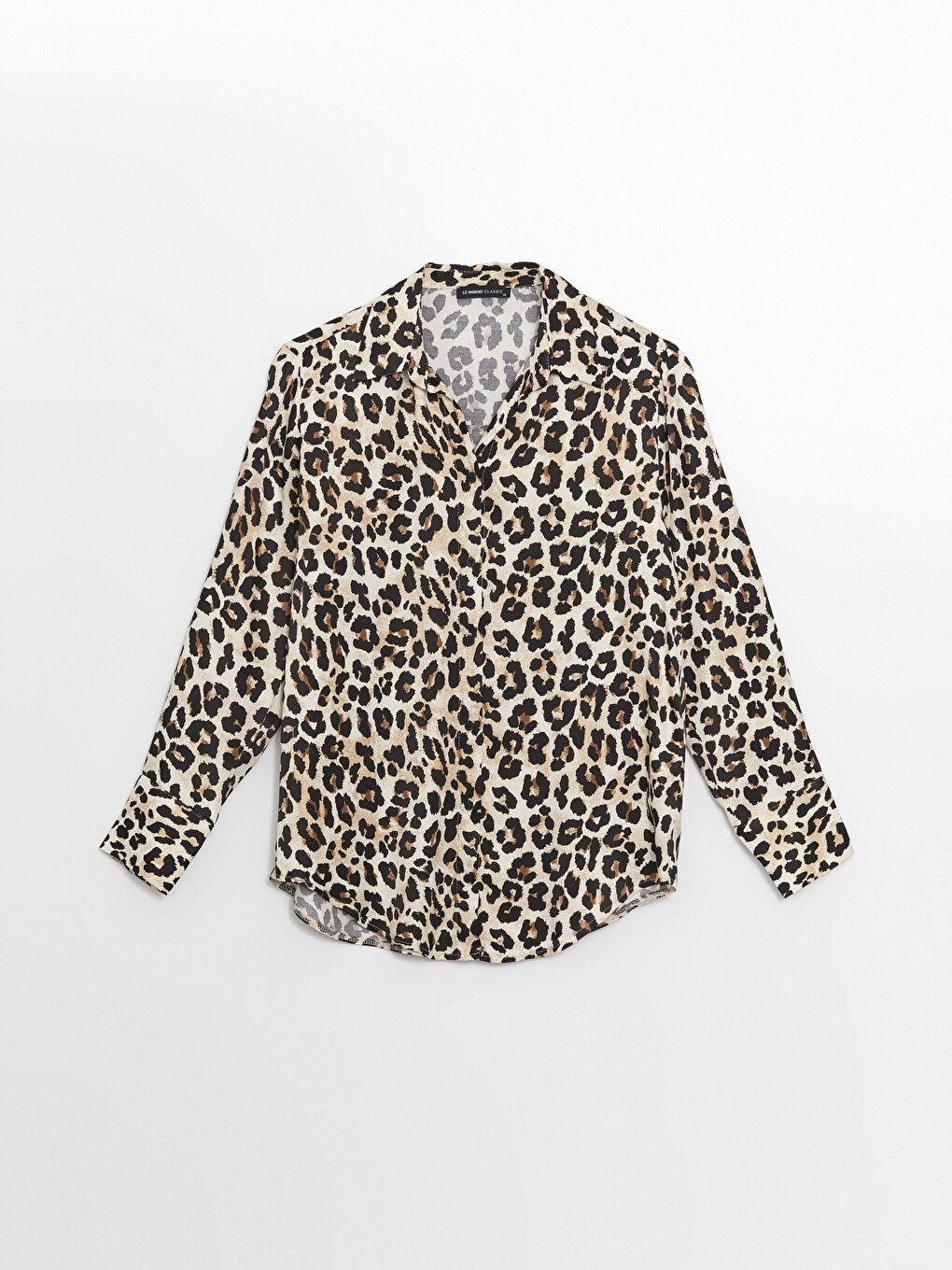 Leopard Print Long Sleeve Satin Women's Shirt -S4N909Z8-LQJ