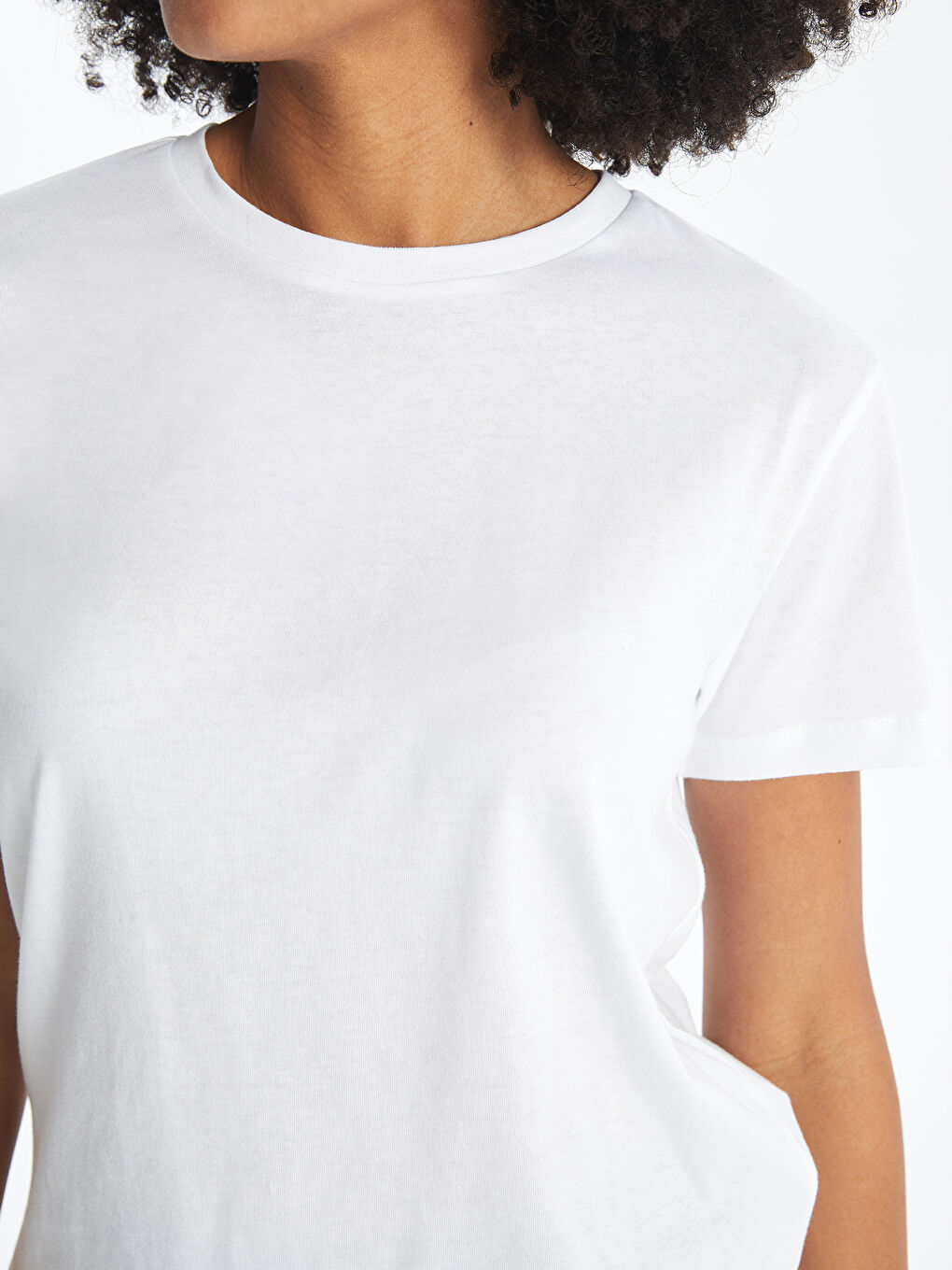 XSIDE Crew Neck Plain Short Sleeve Women's T-Shirt -S4NC18Z8