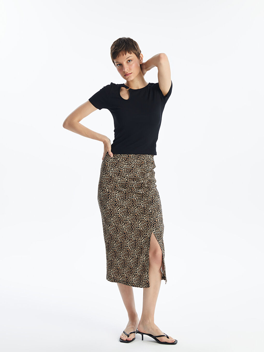 Leopard pencil skirt 4s cheap