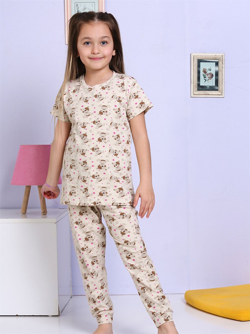 ست پیژامه دخترانه رگولار الماس کیدز S4NU99Z4 | Elmas Kids - Image 3