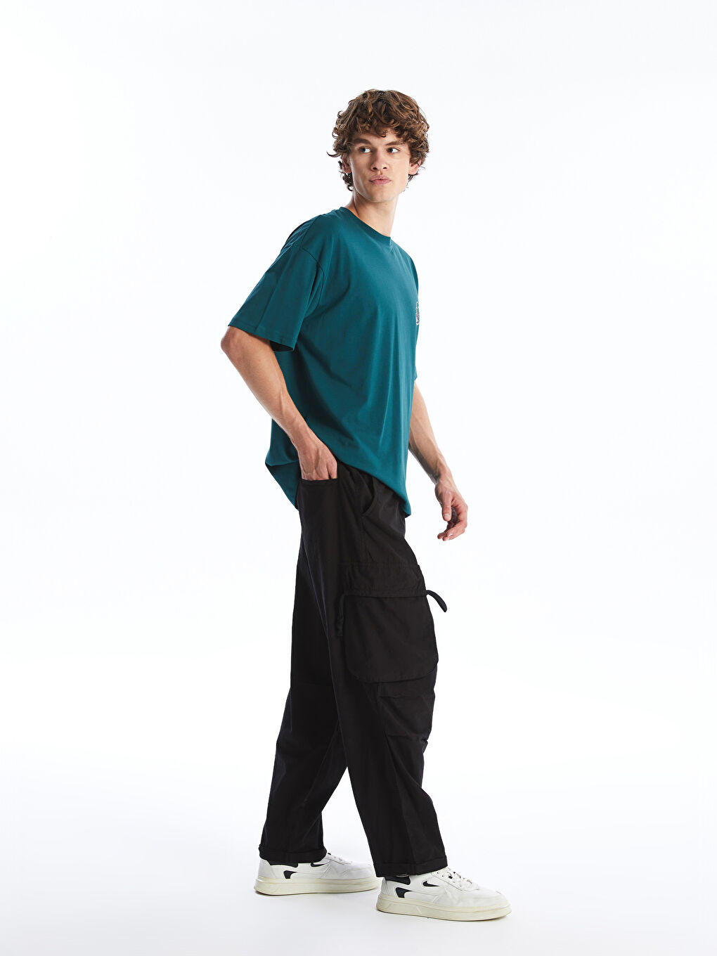 Men's Cargo Pants With Elastic Waist -S4O325Z8-RQL