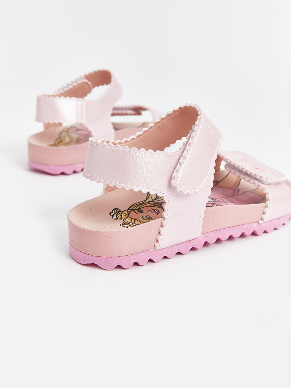LC WAIKIKI Barbie Printed Velcro Girls' Sandals -S4O490Z4-E6T