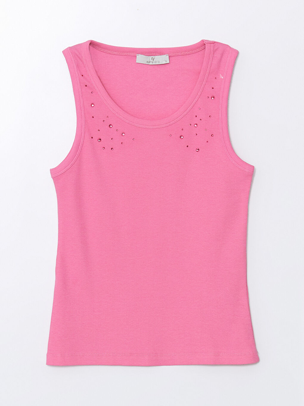 Crew Neck Shiny Stone Printed Women's Athlete -S4OL96Z8-YBN