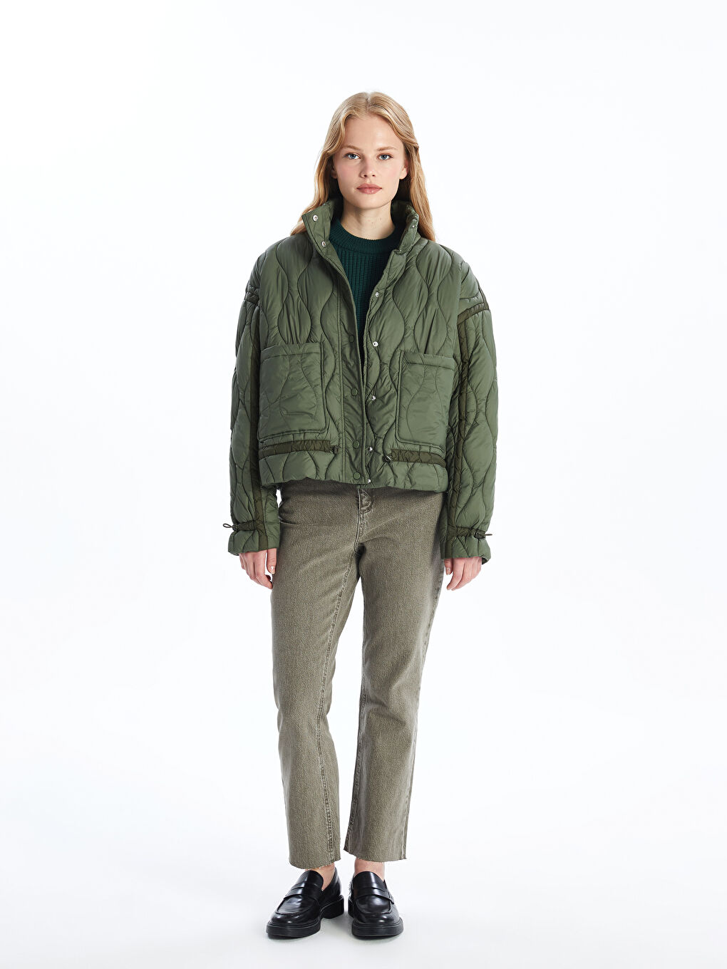 LC WAIKIKI Дута куртка з коміром-воронкою та стьобаним