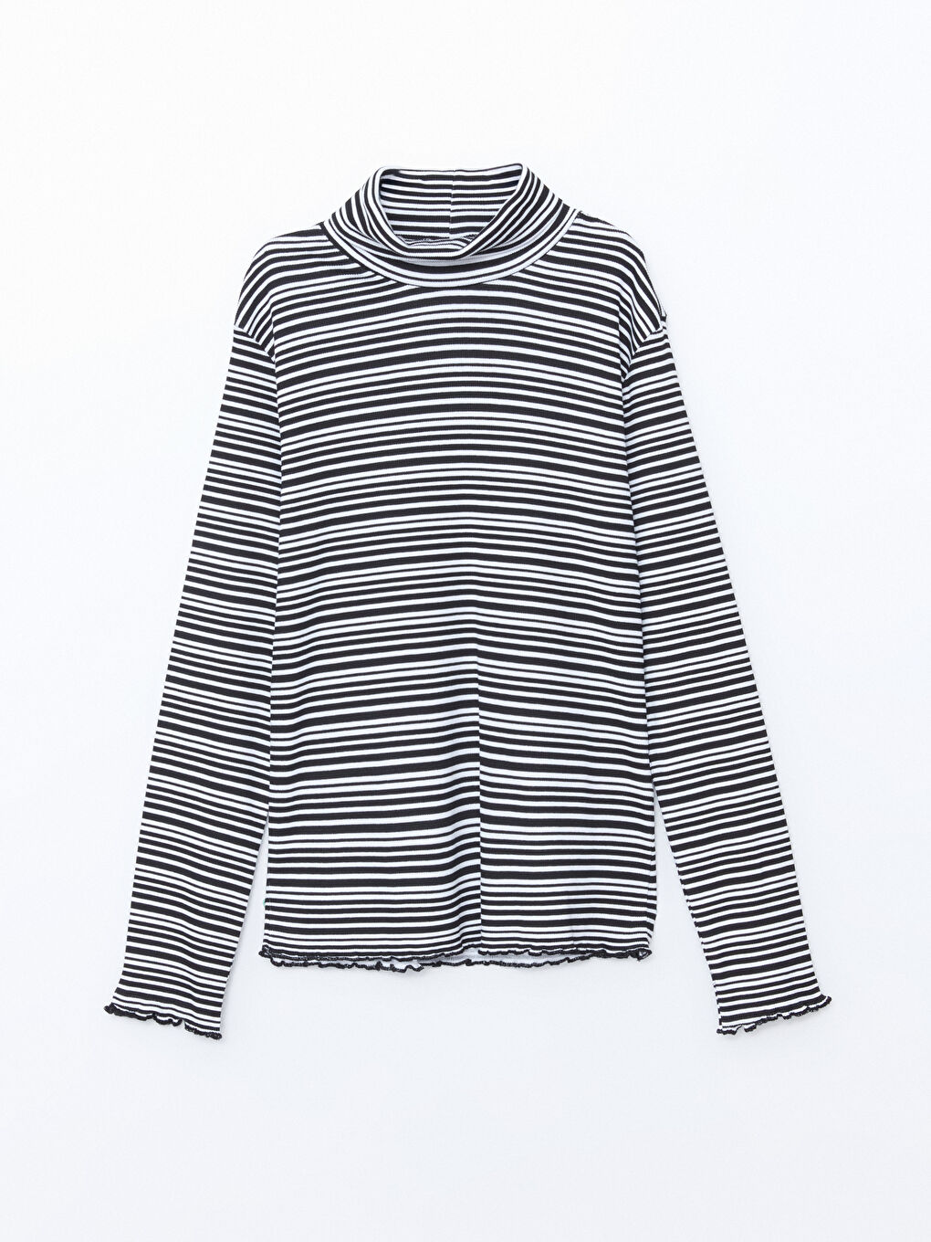 Striped turtleneck under shirt on sale