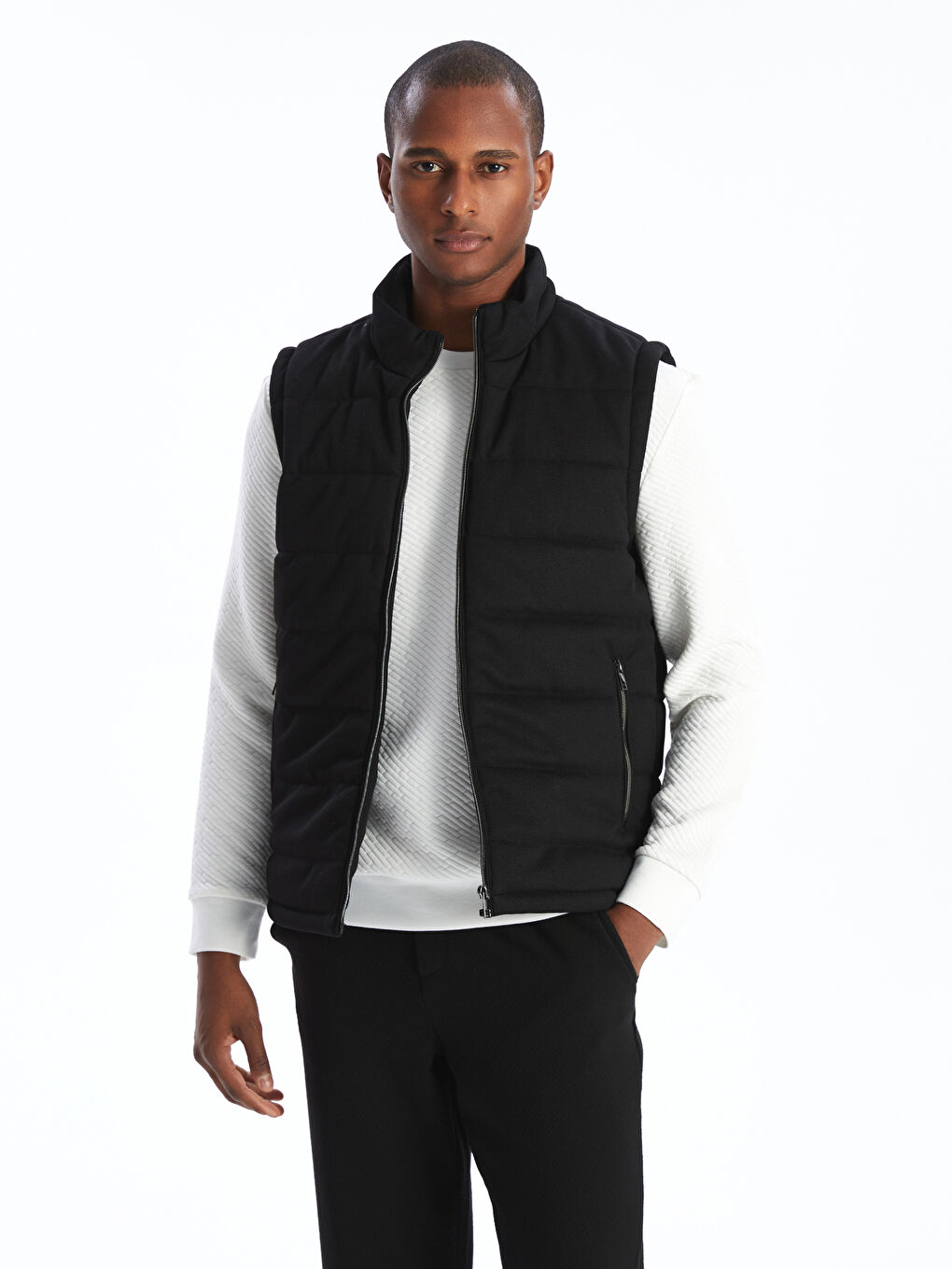 Slim fit puffer vest mens cheap