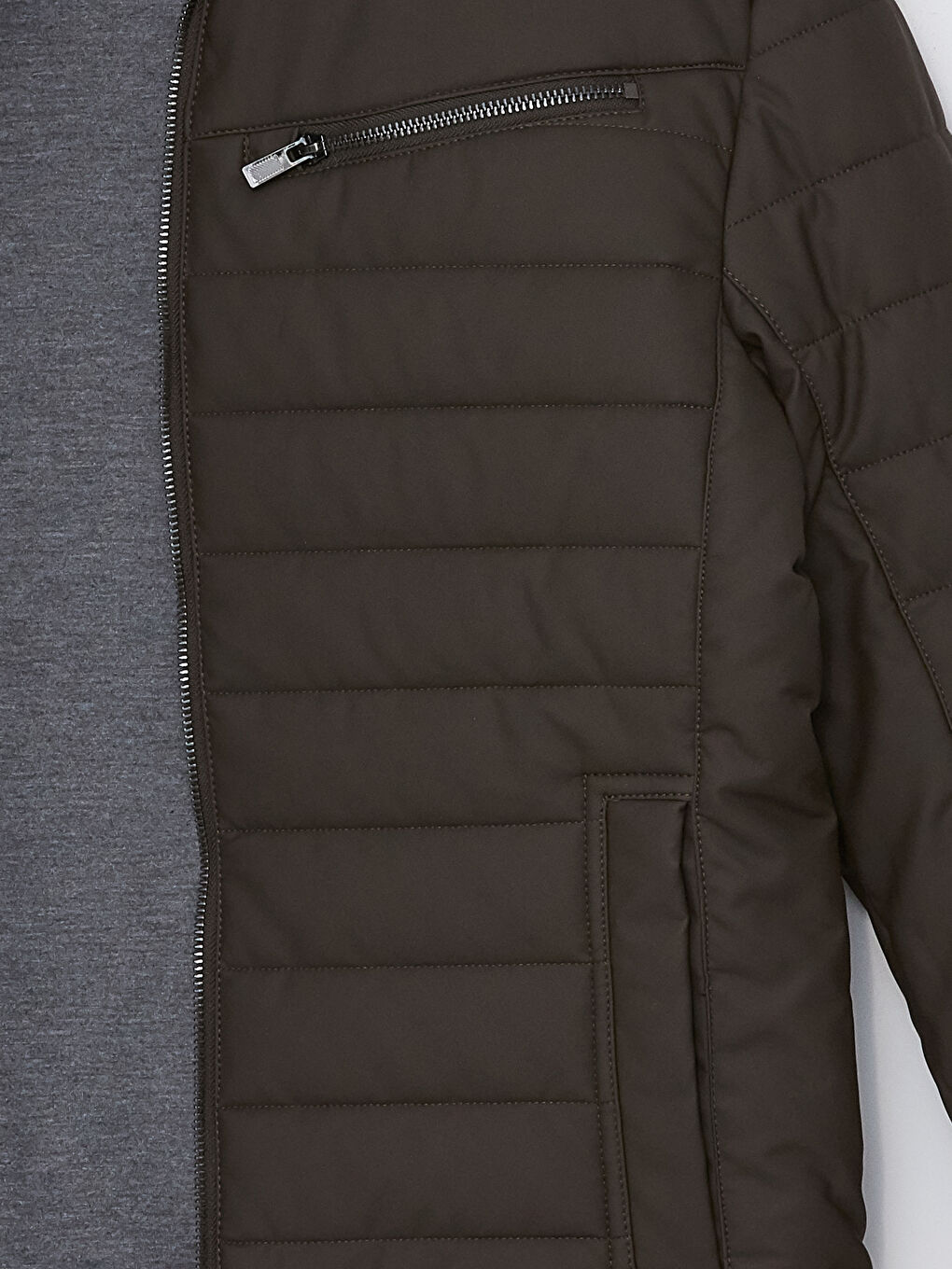 Slim Fit Turtle Neck Men's Faux Leather Jacket -W40231Z8-JNU